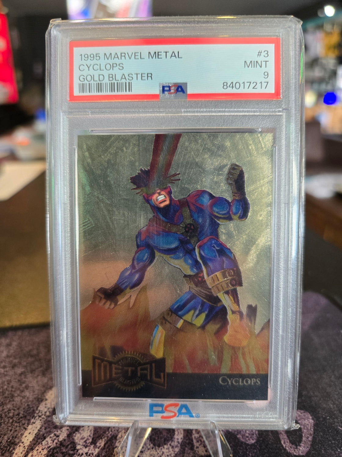 1995 Marvel Metal - Cyclops 3 - Gold Blaster - PSA 9