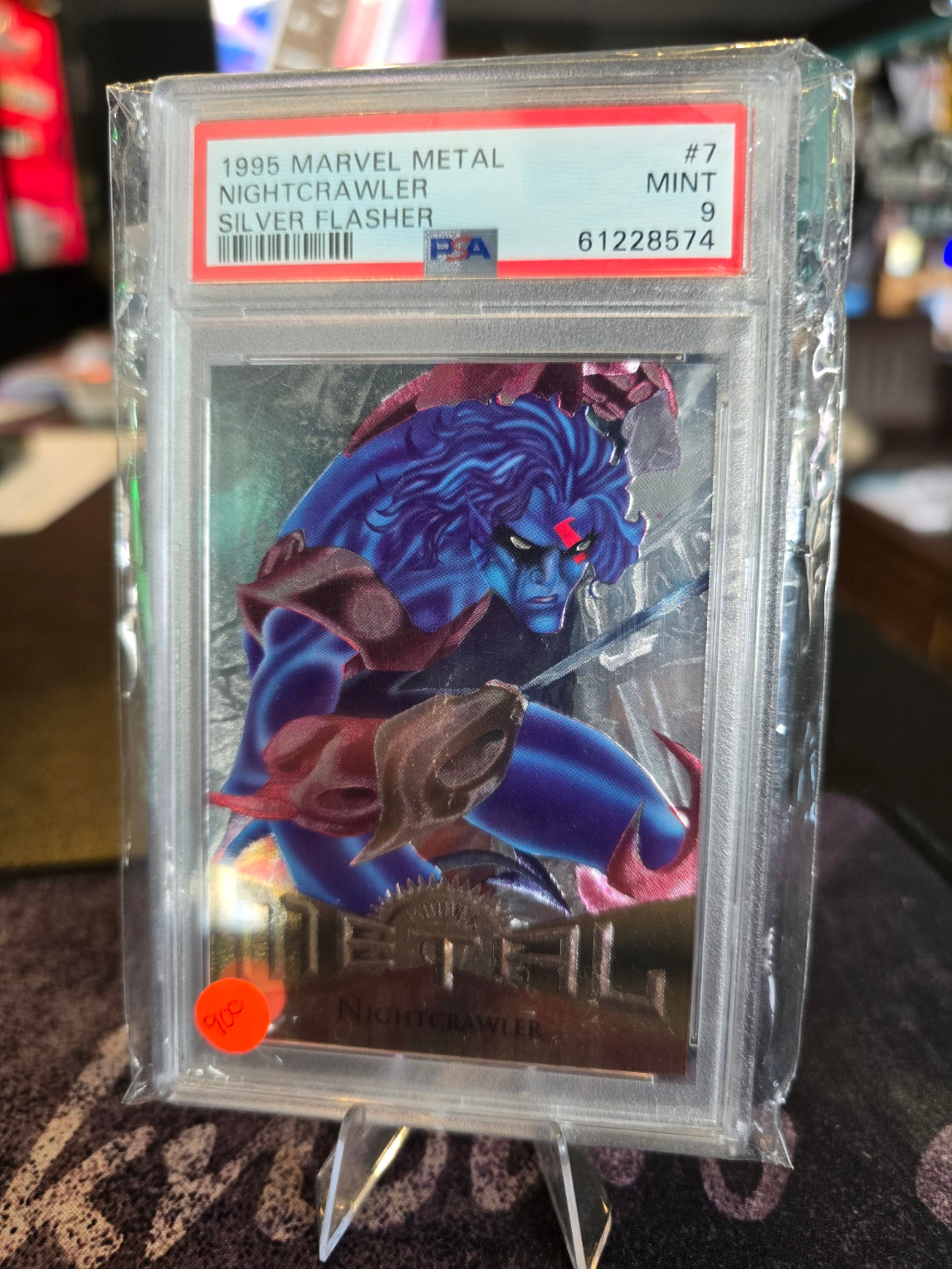 1995 Marvel Metal - Nightcrawler 7 - Sliver Flasher - PSA 9