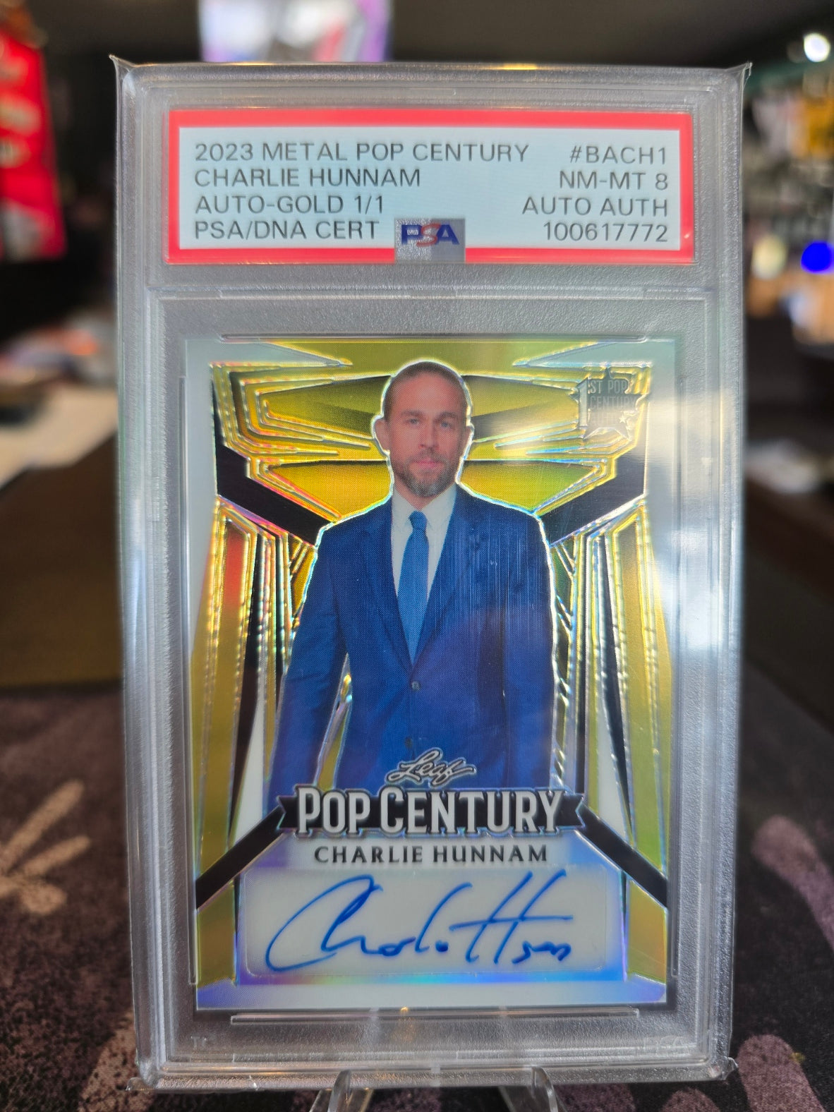 2024 Metal Pop Century - Charlie Hunnam - Gold Auto - 1/1 PSA DNA 8