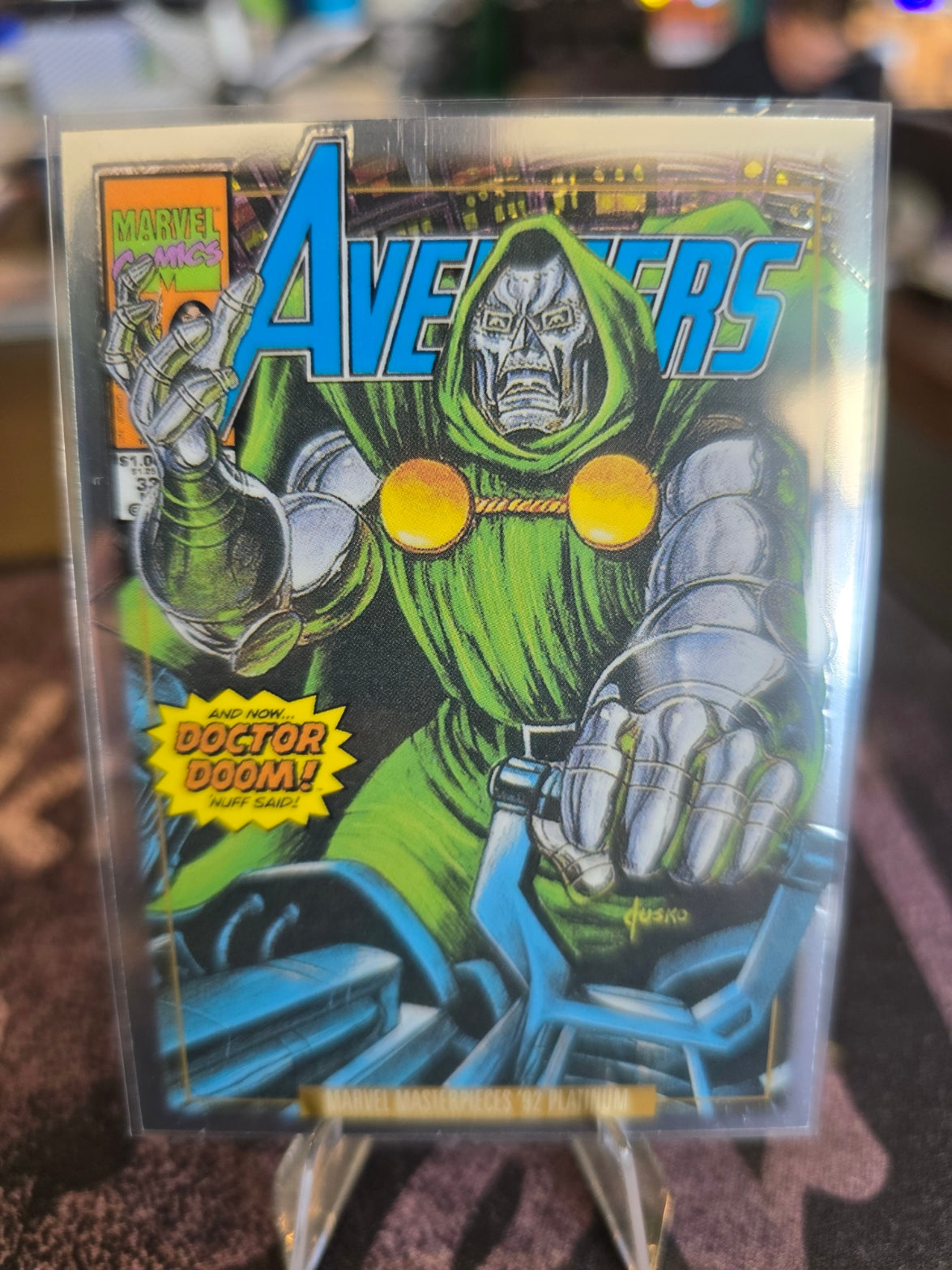 2024 Sky Box Marvel Masterpieces '92 Platinum - Doctor Doom V-26 - Base Variant Cover