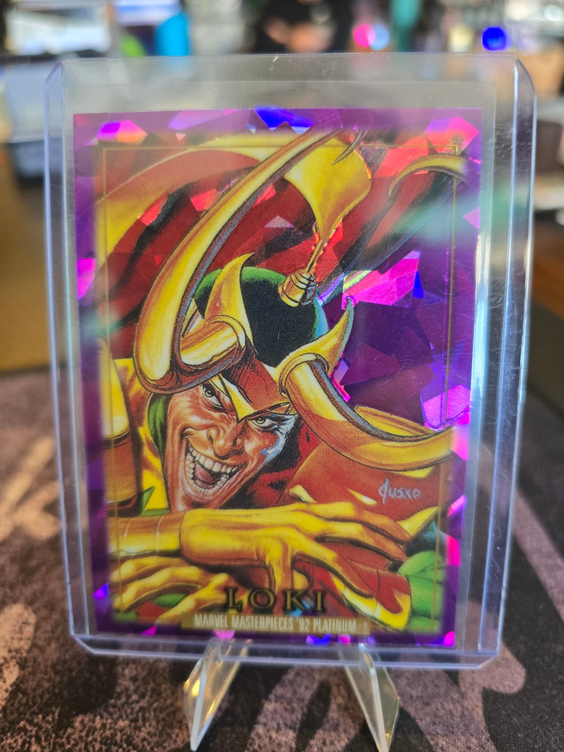 2024 Sky Box Marvel Masterpieces '92 Platinum - Loki 50 - Purple Crystals