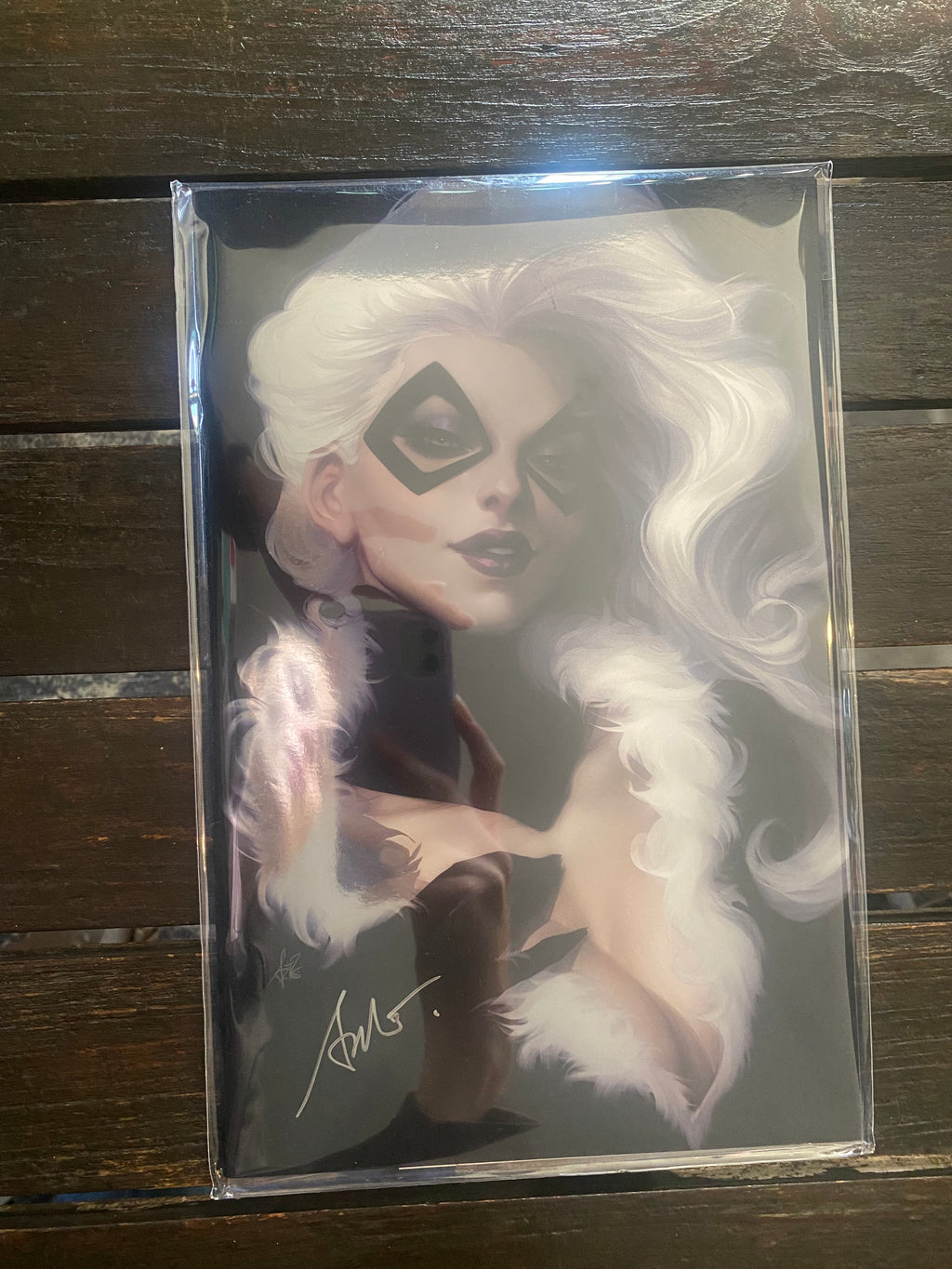 Black Cat - 1 NM - La Mole - Virgin Foil -  Artgerm Panini - Autographed - Cert of Authenticity