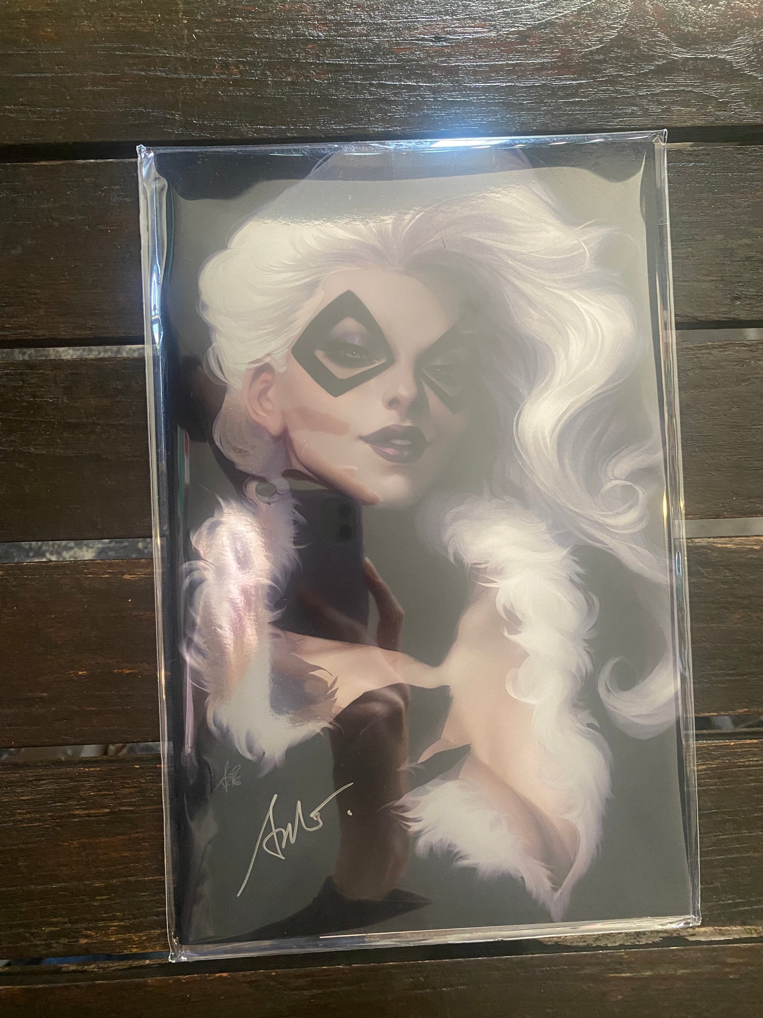 Black Cat - 1 NM - La Mole - Virgin Foil -  Artgerm Panini - Autographed - Cert of Authenticity