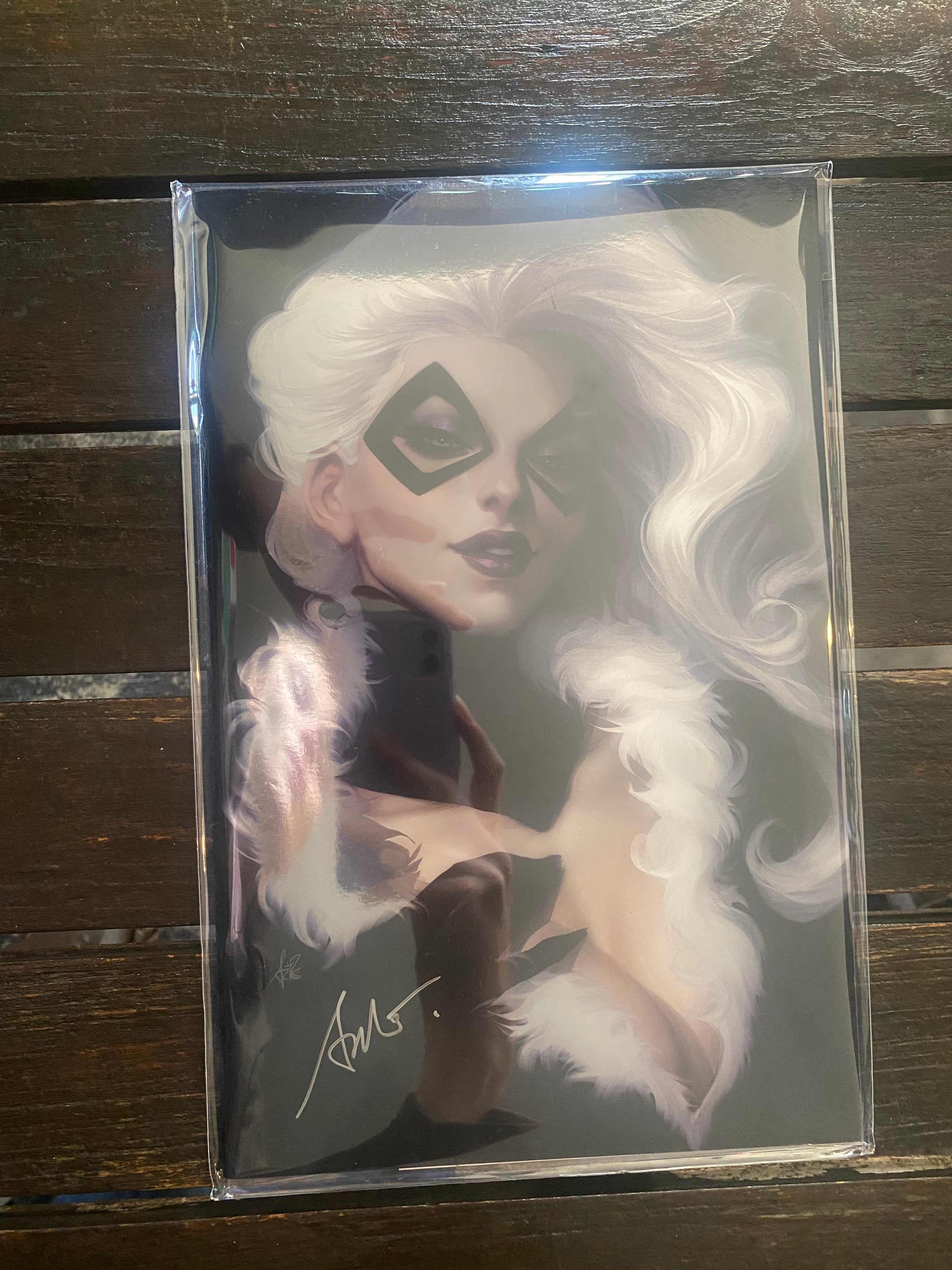 Black Cat - 1 NM - La Mole - Virgin Foil -  Artgerm Panini - Autographed - Cert of Authenticity