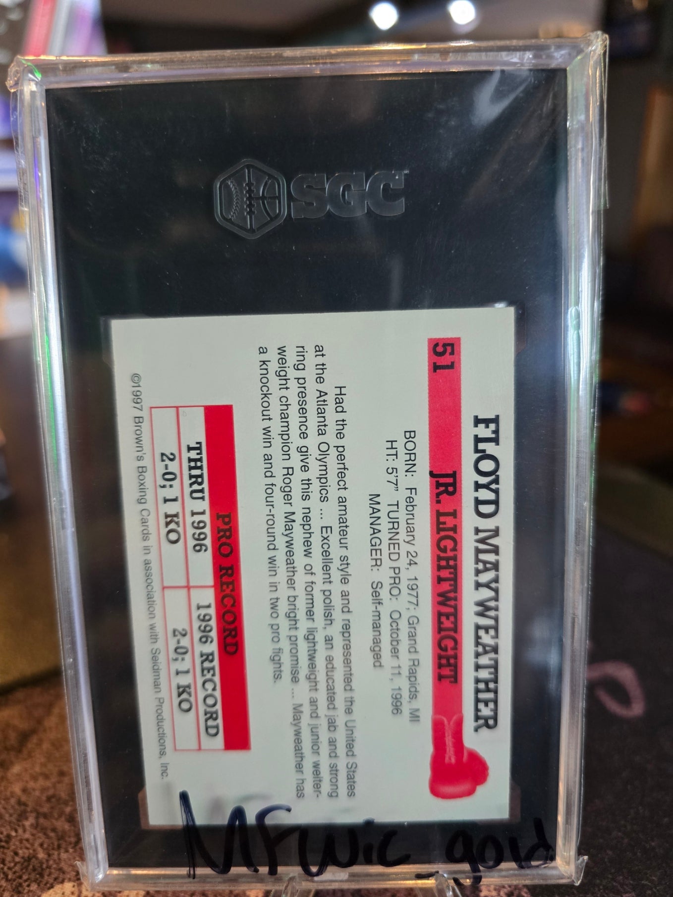 (Listed on Ebay) Browns Boxing Cards 1997 - Floyd Mayweather RC Rookie - SGC 9