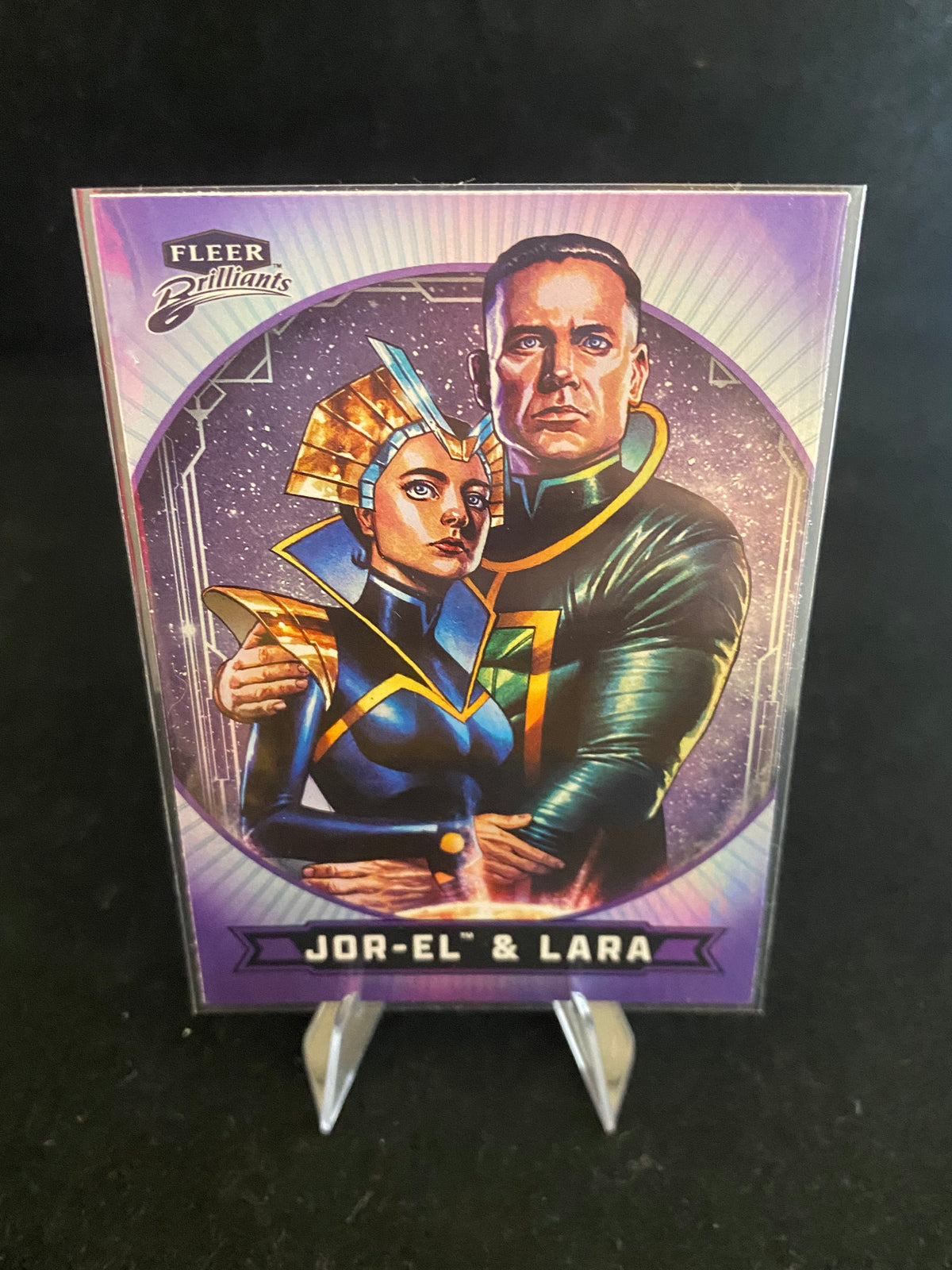 Fleer Brilliants Superman - Jor-El and Lara - Purple - No.28