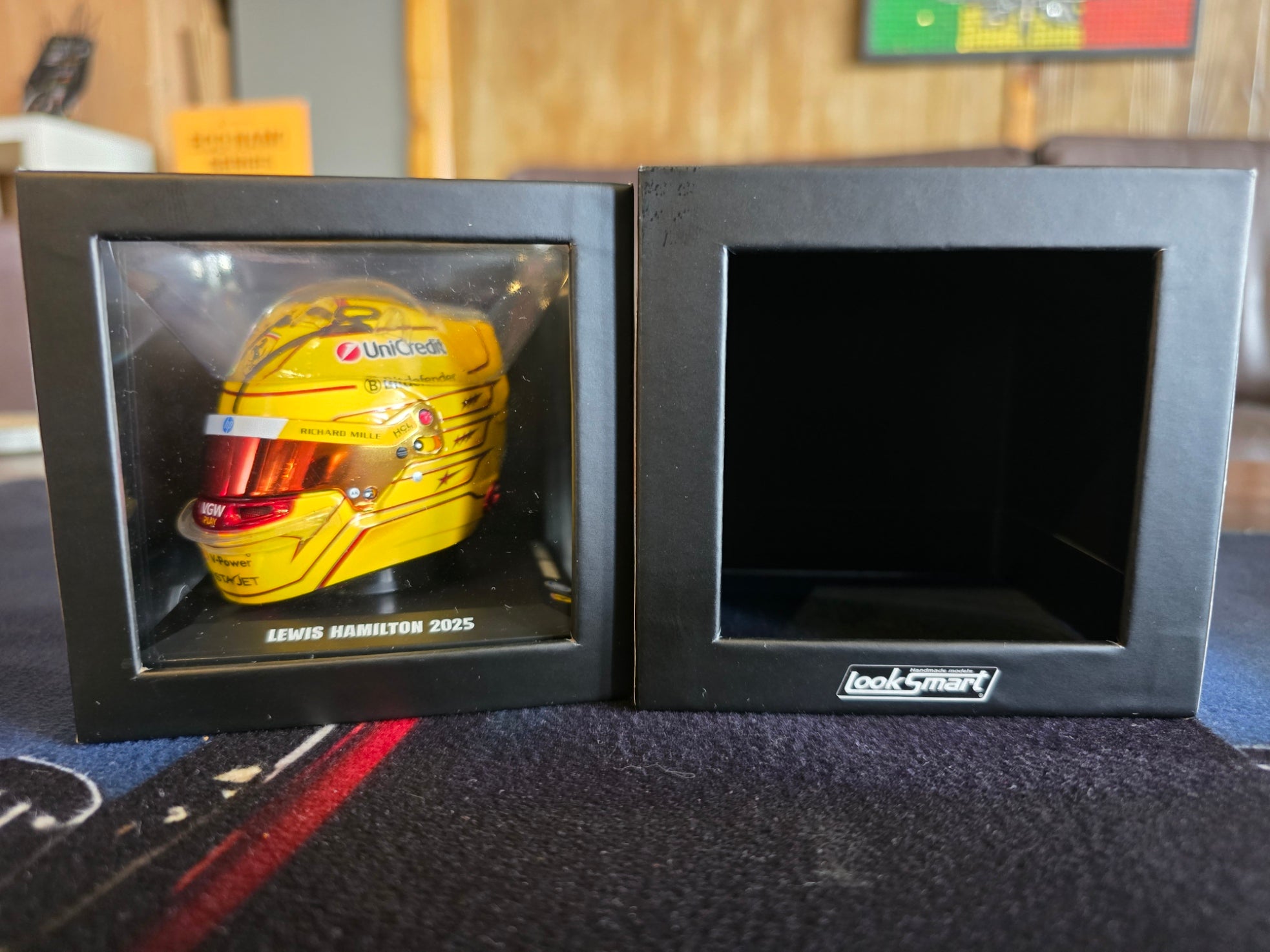 Formula 1 Official - Scuderia Ferrari 1/5 Mini Helmet - Signed By Lewis Hamilton (With Certificate)