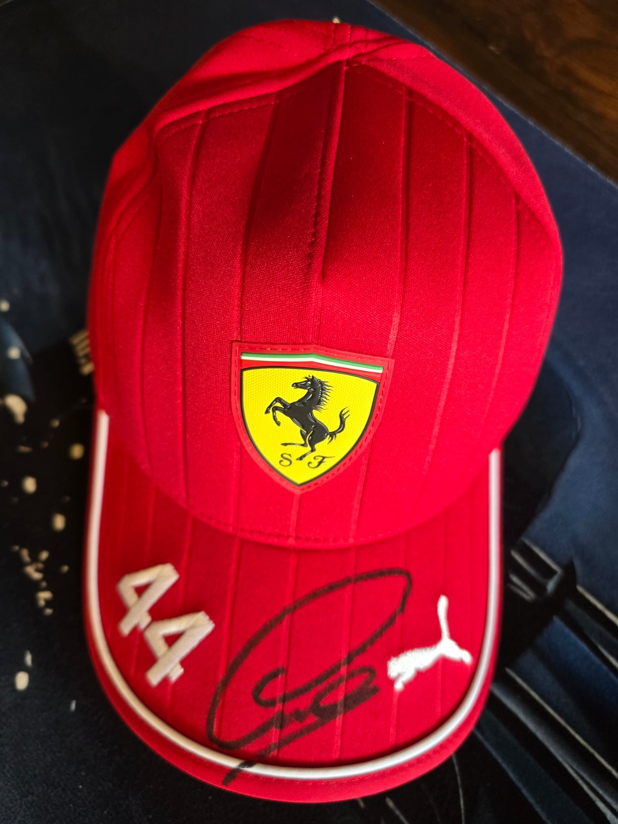 Formula 1 Official - Scuderia Ferrari Racing Cap - Signed By Lewis Hamilton (With Certificate)