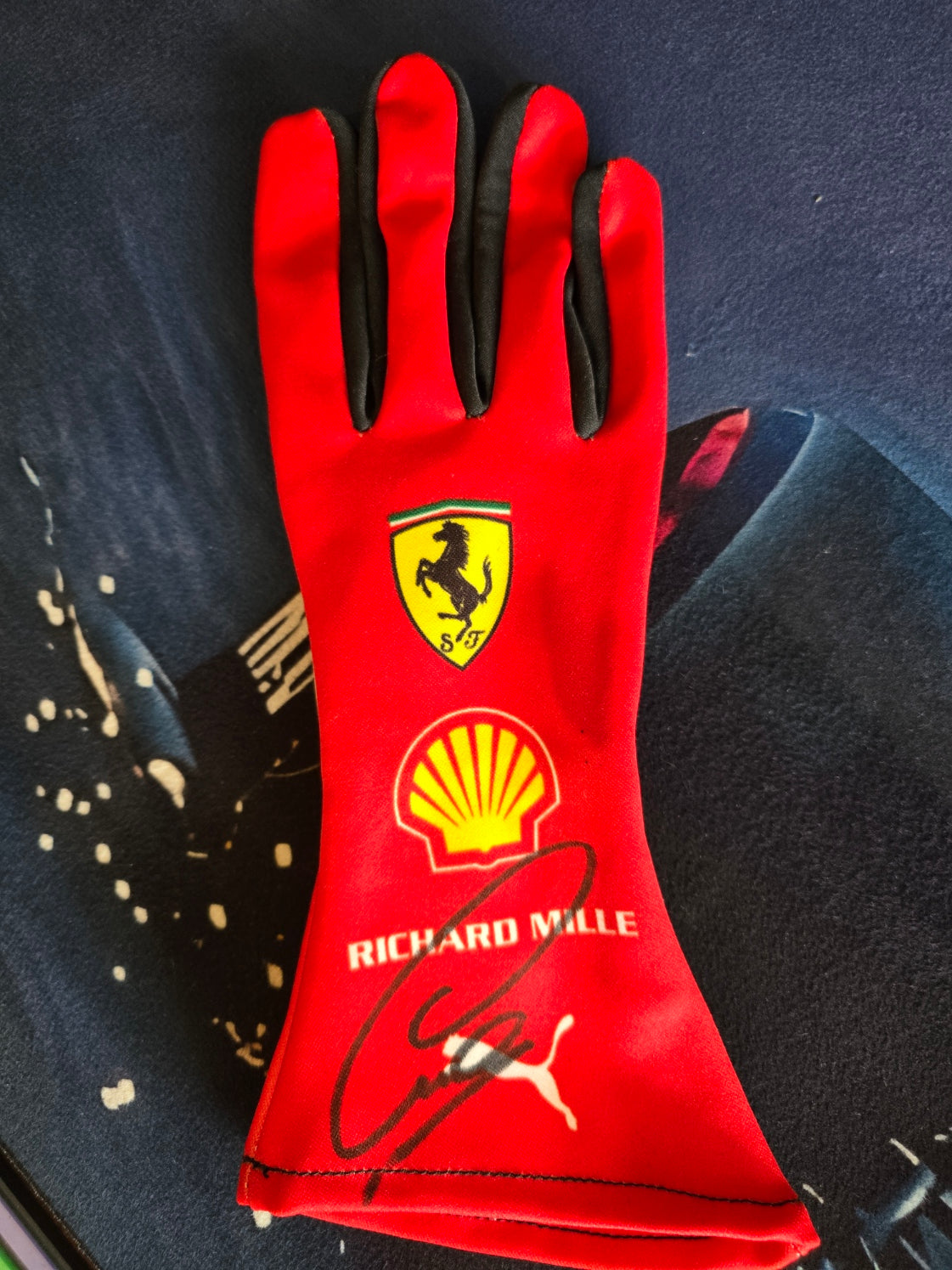 Formula 1 Official - Scuderia Ferrari Racing Glove - Signed By Lewis Hamilton (With Certificate)