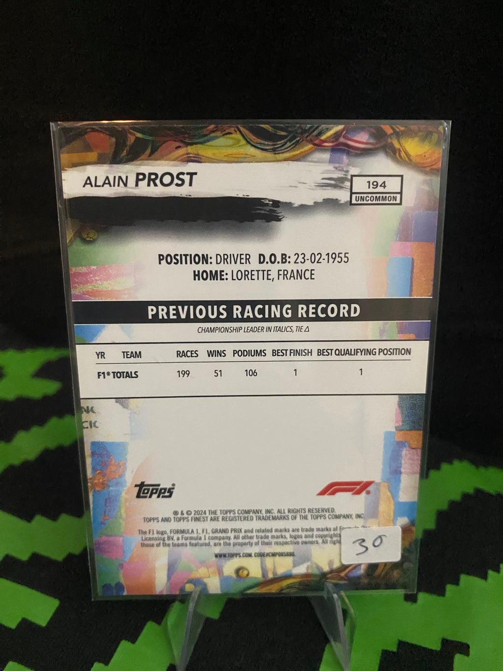 Topps Finest 2024 Formula 1 - Alain Prost - 194 - Uncommon