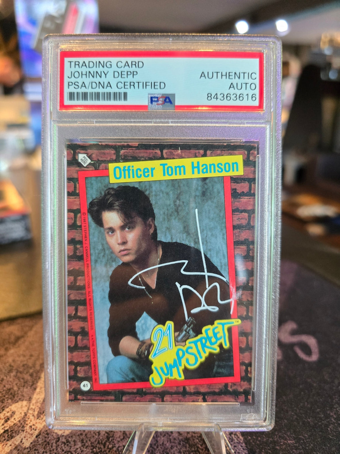 Johnny Depp RC Rookie - 21 Jump Street - Signed on card Auto - PSA DNA Certified