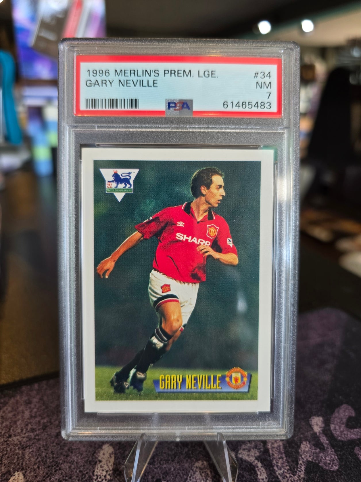 Merlins Premier League 1996 - Gary Neville - PSA 7 (Pop 1)