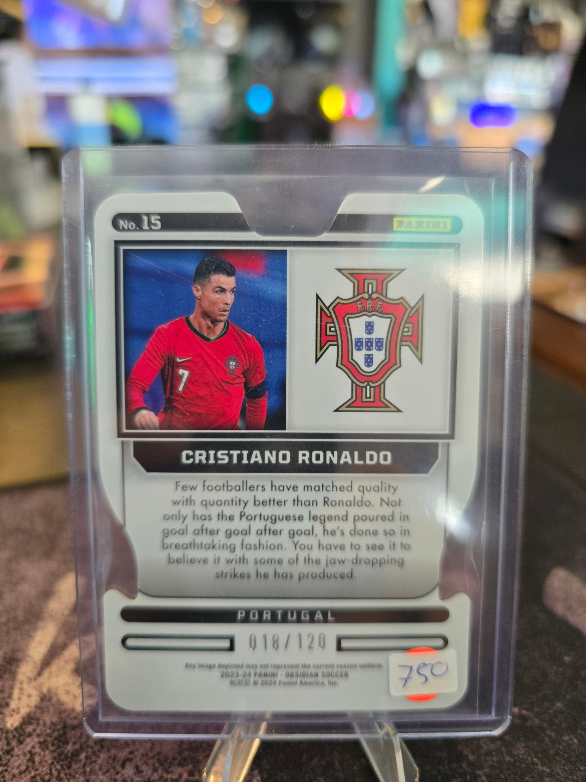 Panini 2023-24 Obsidian Soccer - Christiano Ronaldo 15 - Supernova 018/120