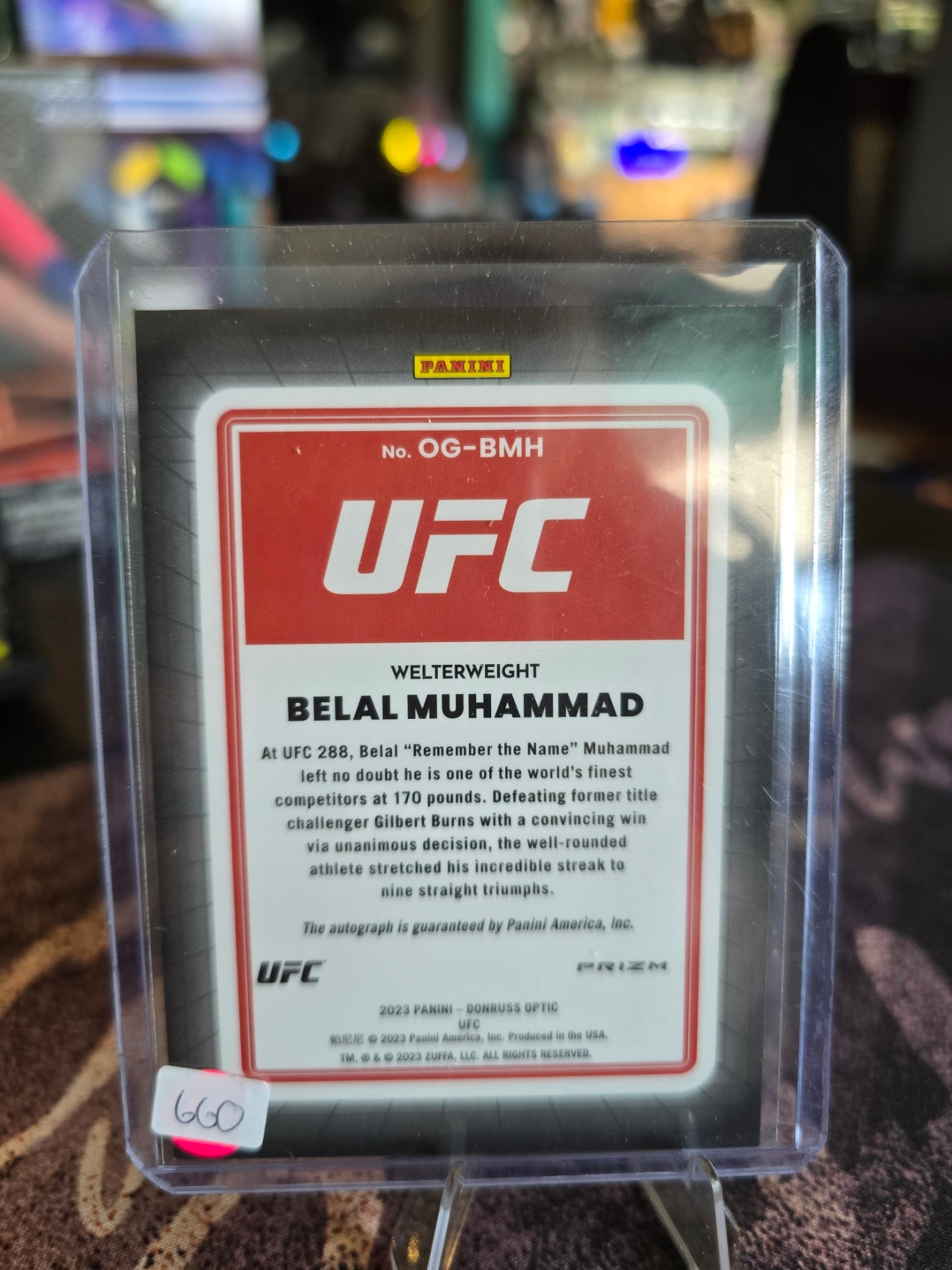 Panini Donruss Optic UFC 2023 - Belal Muhammad OG-BMH - OPTI-GRAPHS Auto