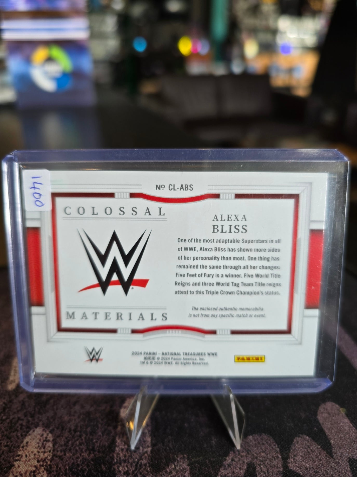 Panini National Treasures WWE 2024 - Alexa Bliss CL-ABS - Colossal Materials 10/25