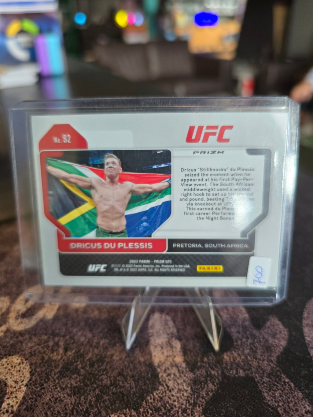 Panini Prizm UFC 2022 - Dricus Du Plessis 92 RC Rookie Red