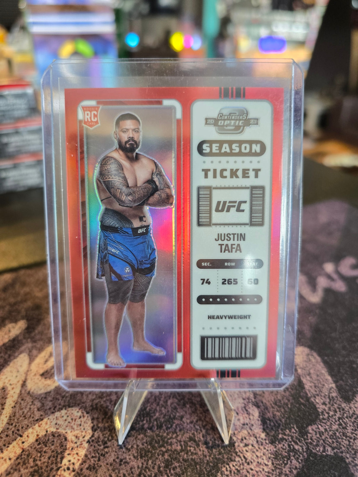Panini Prizm UFC 2023 - Justin Tafa RC Rookie 369 - Season Ticket 072/199