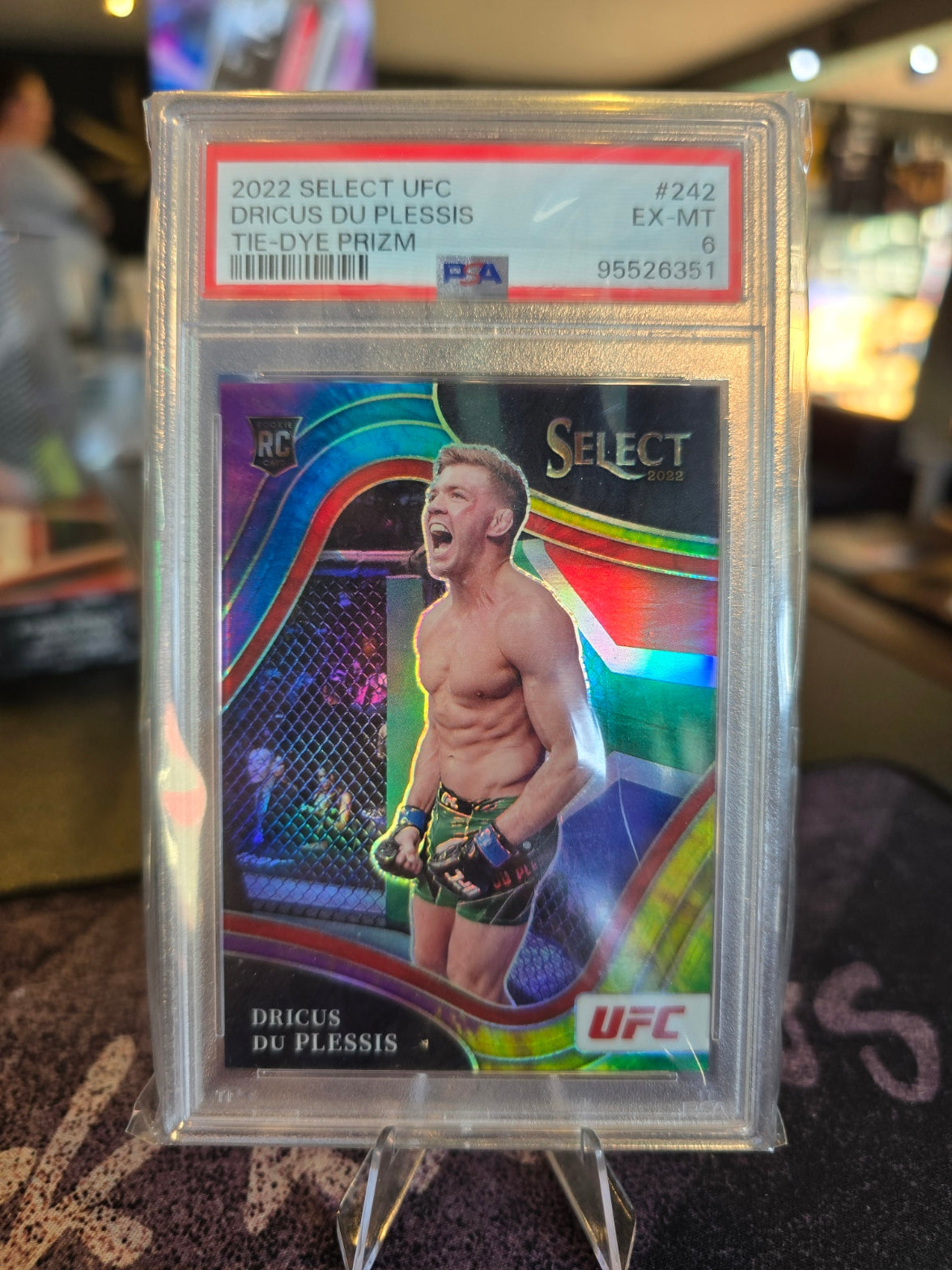 Panini Select UFC 2022 - Dricus Du Plessis RC Rookie 02/25 - Tie Dye - PSA 6