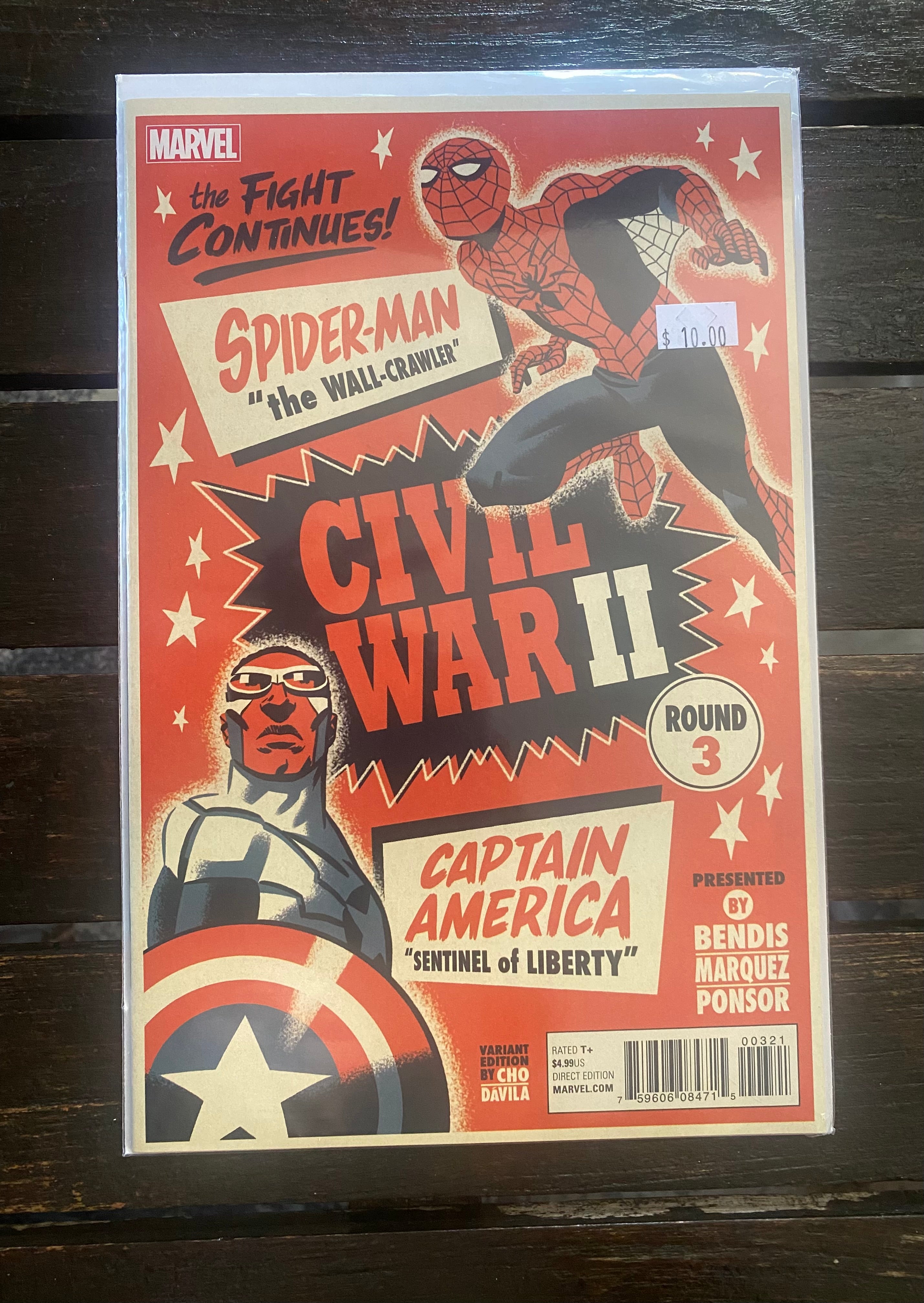 Spider-Man (the Wall-Crawler) and Captain America (Sentinel of Liberty) - The Fight Continues - Round 3 - Marvel Comic Book