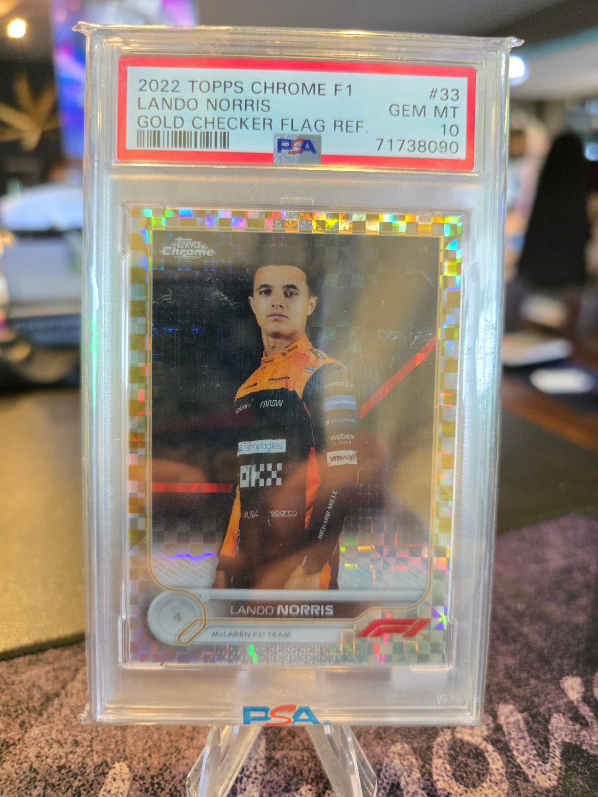 Topps Chrome Formula 1 2022 - Lando Norris - McLaren - Gold Checker - PSA 10 - 27/50