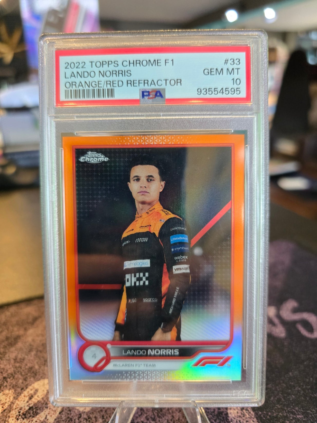 Topps Chrome Formula 1 2022 - Lando Norris - Mclaren - Orange-Red Refractor - PSA 10