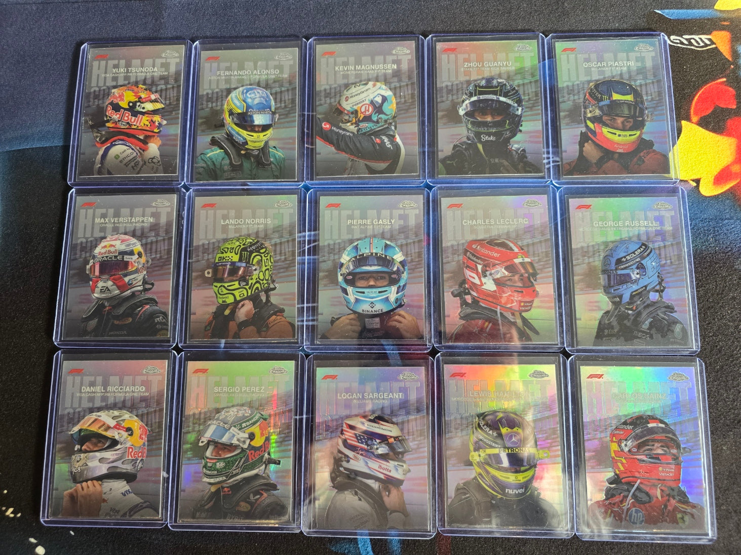 Topps Chrome Formula 1 2024 - Helmet Collection Complete all 15 Drivers in Set (Sold as set only)