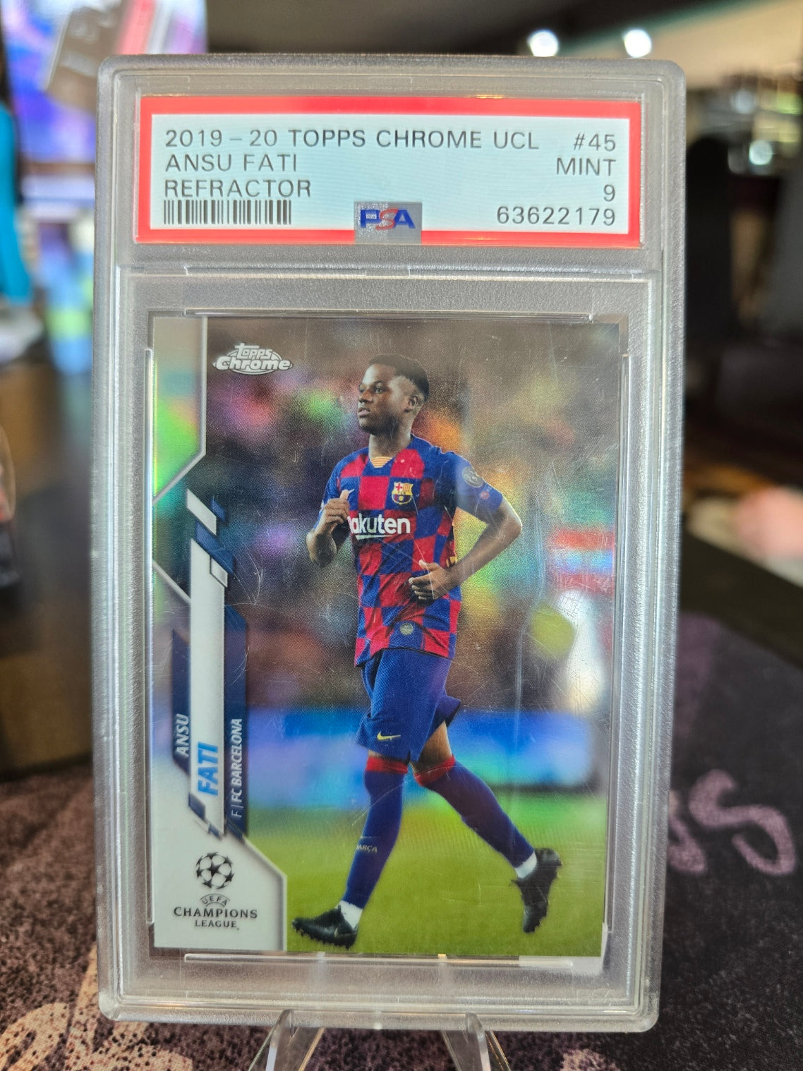 Topps Chrome UCL - Ansu Fati - FC Barcelona - Refractor - PSA 9