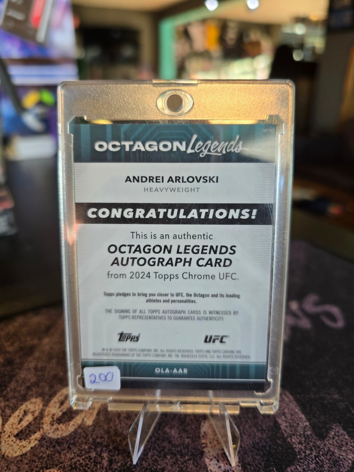 Topps Chrome UFC 2024 - Andrei Arlovski OLA-AAR - Octagon Legends Auto