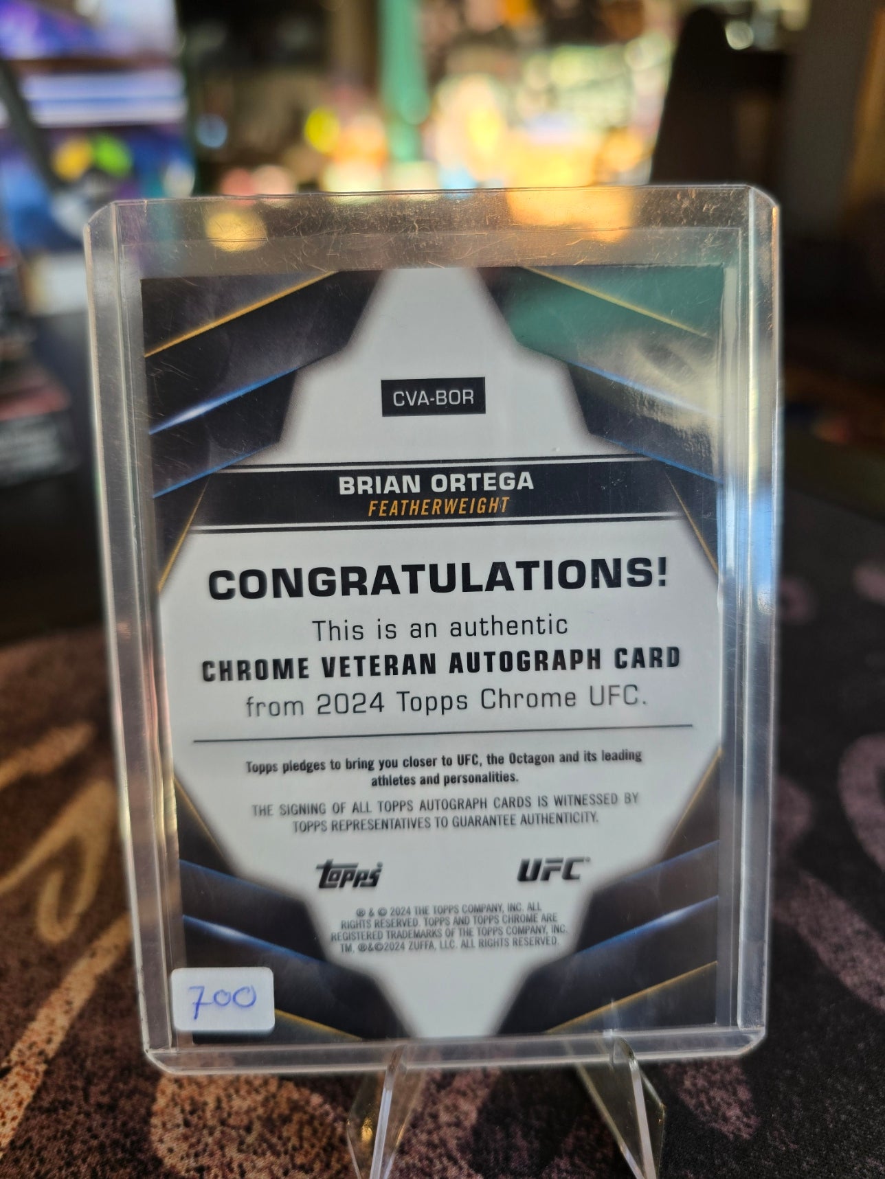 Topps Chrome UFC 2024 - Brian Ortega CVA-BOR - Veteran Auto 33/50