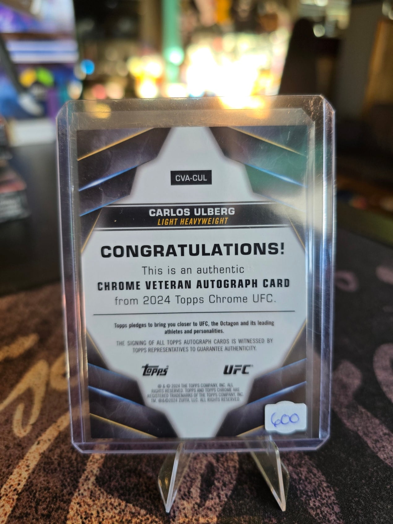 Topps Chrome UFC 2024 - Carlos Ulberg CVA-CUL - Veteran Auto