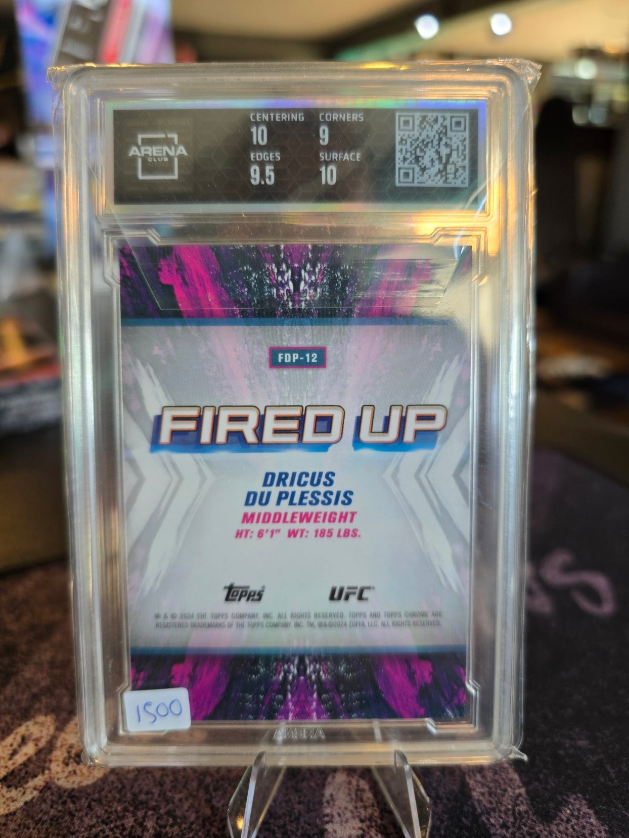 Topps Chrome UFC 2024 - Dricus Du Plessis FDP-12 - Fired Up 25/50 - Arena Graded 9.5