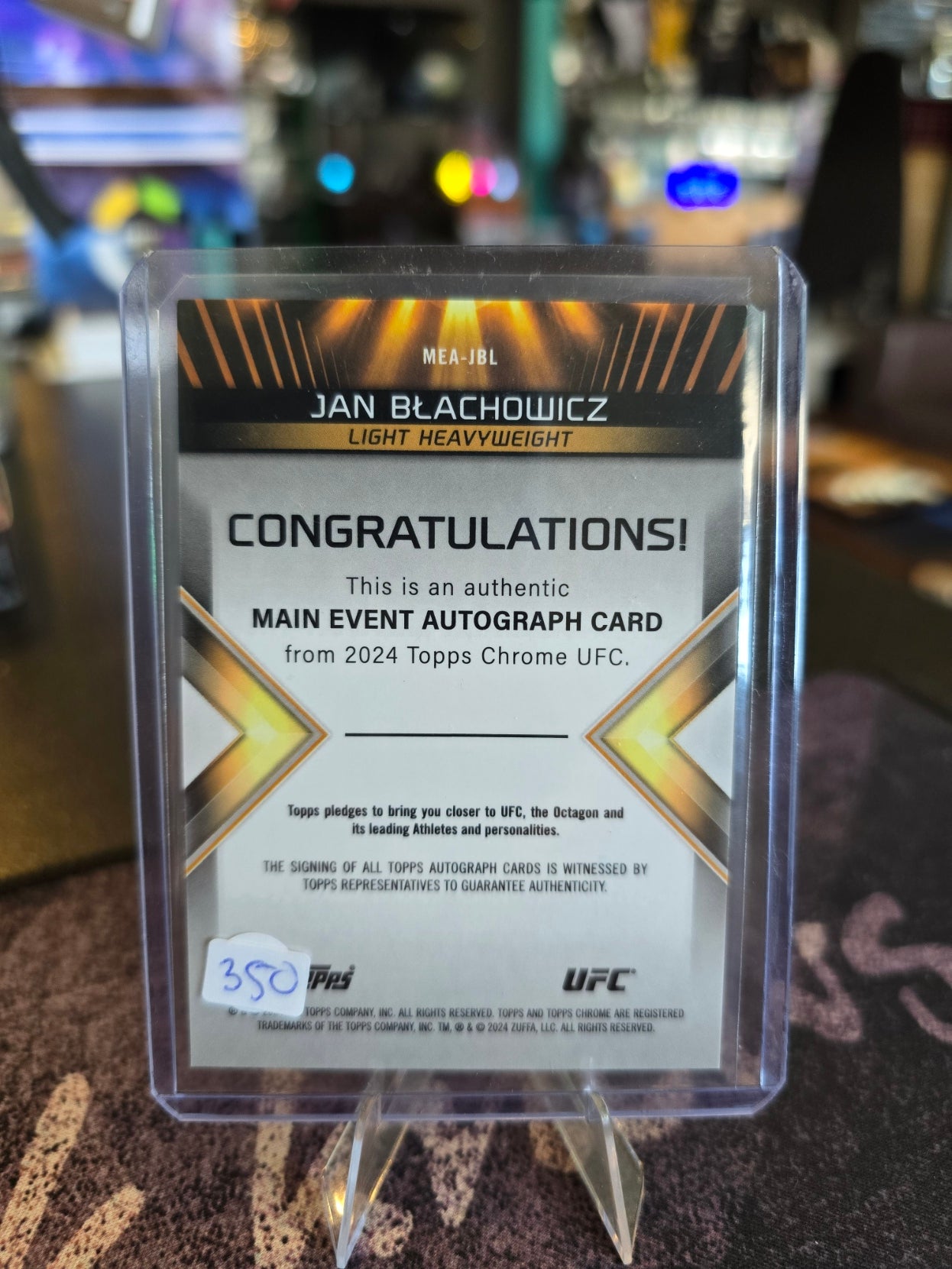 Topps Chrome UFC 2024 - Jan Blachowicz MEA-JBL - Main Event Auto 19/25