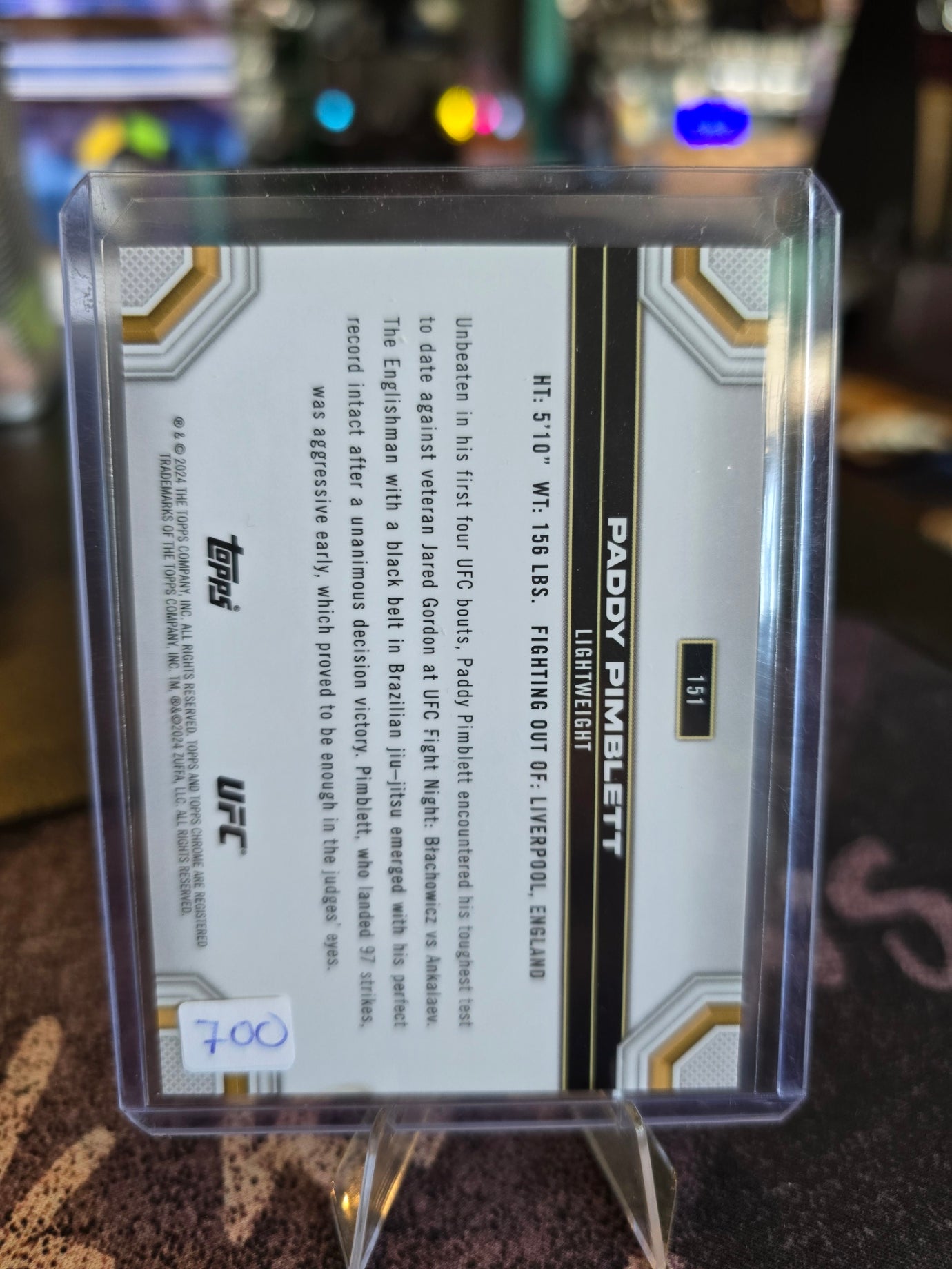 Topps Chrome UFC 2024 - Paddy Pimblett 151 - 090/299 Mini Diamonds