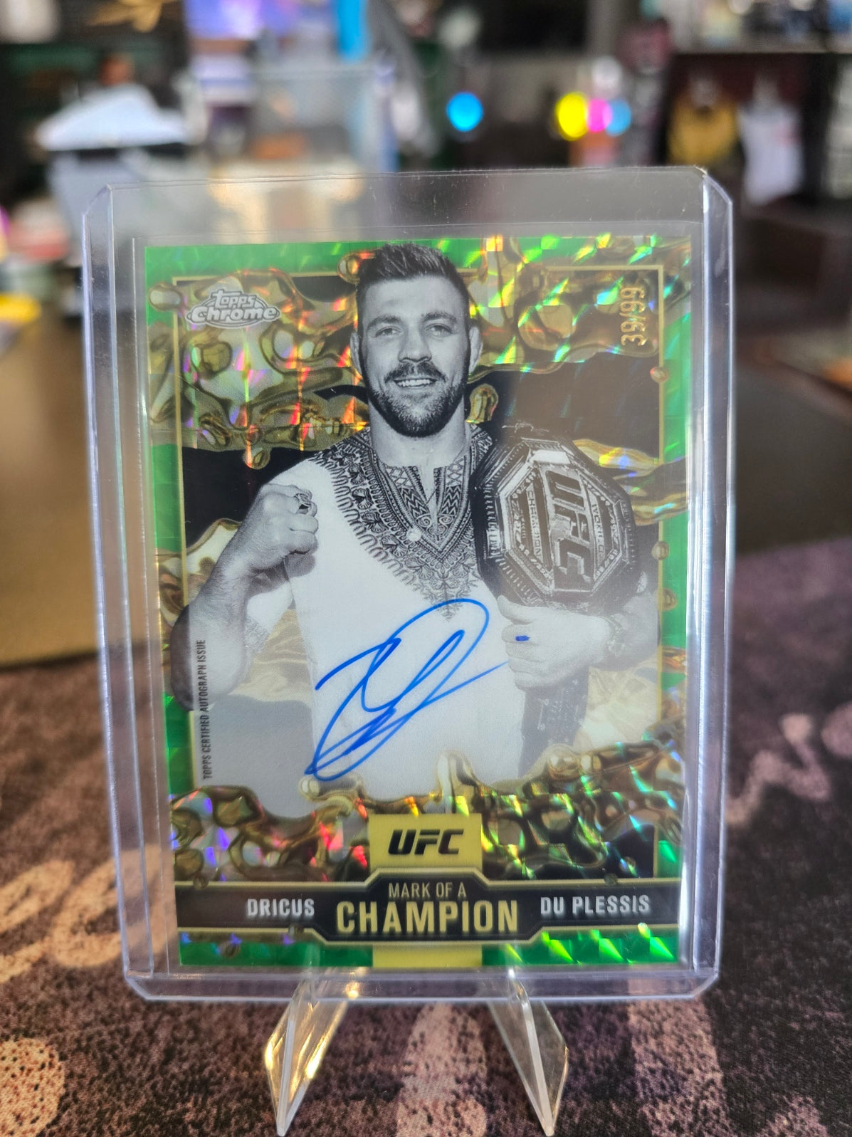 Topps Chrome UFC 2025 - Dricus Du Plessis MOC-DD - Mark Of A Champion Auto - Green 39/99