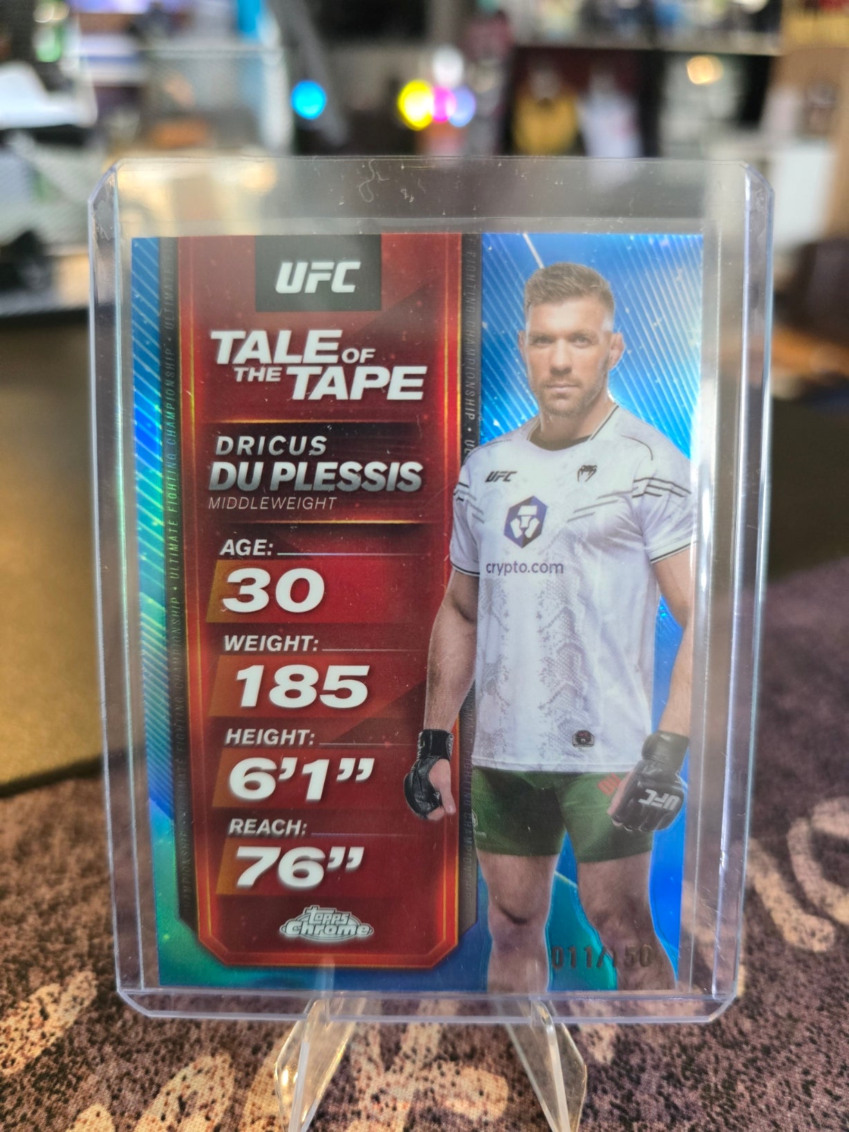 Topps Chrome UFC 2025 - Dricus Du Plessis TTT-6 - Tale Of The Tape 011/150