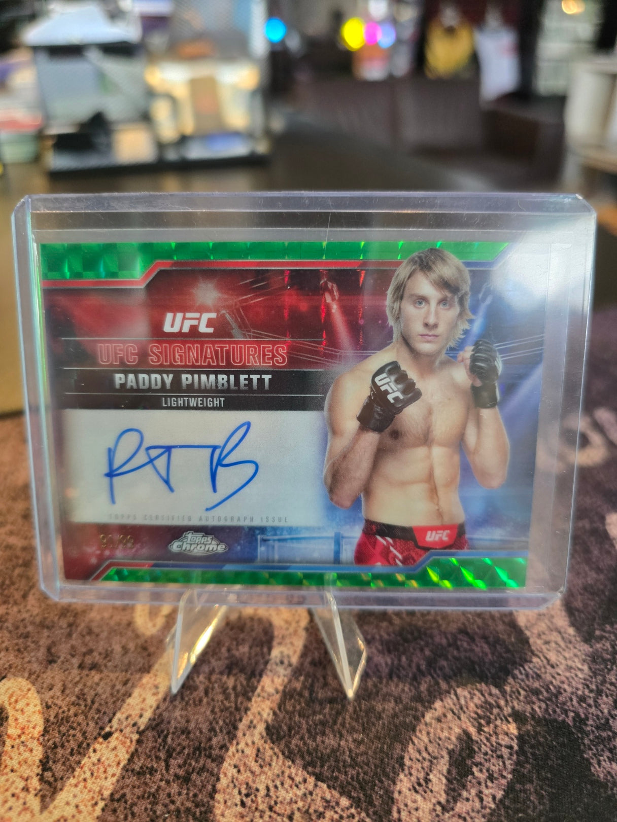 Topps Chrome UFC 2025 - Paddy Pimplett SIG-PP - UFC Signatures (ON CARD) Green 91/99