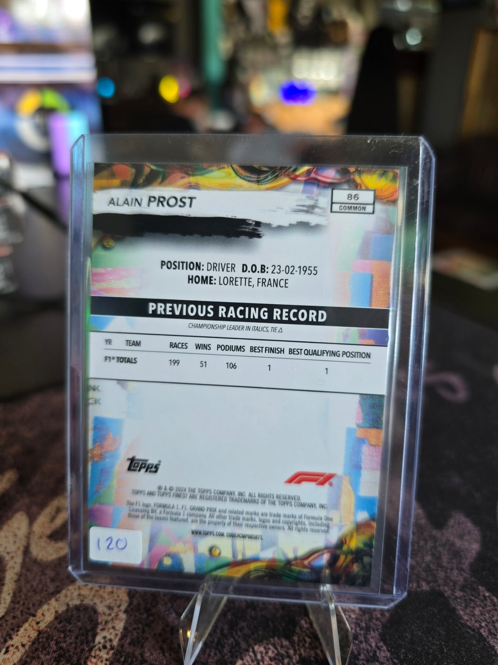 Topps Finest 2024 Formula 1 - Alain Prost - 199/200