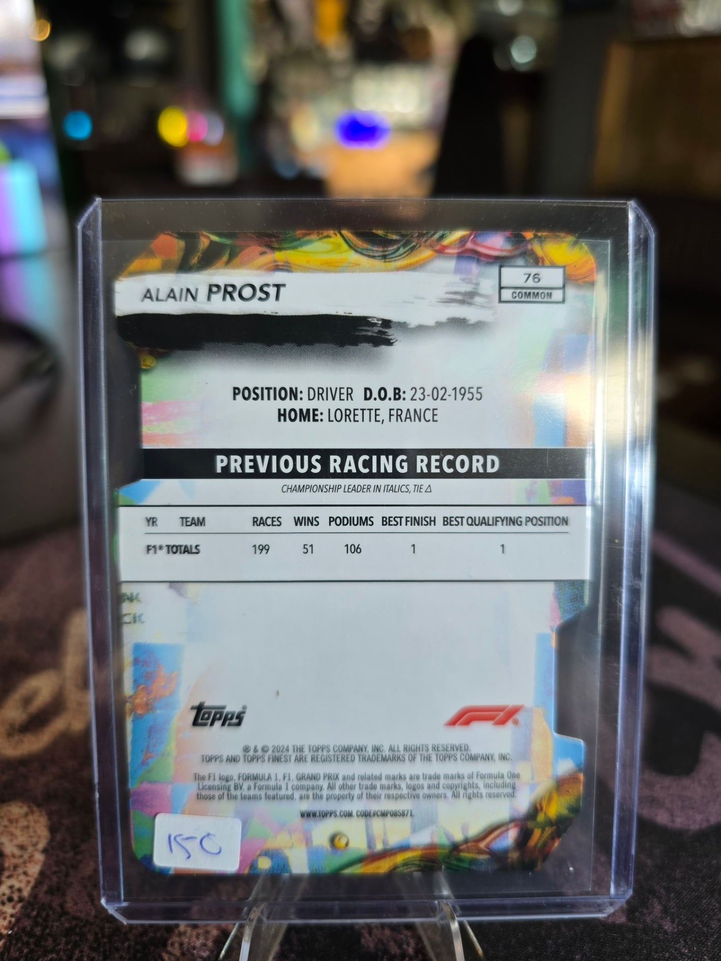 Topps Finest 2024 Formula 1 - Alain Prost - 39/99 Die Cut
