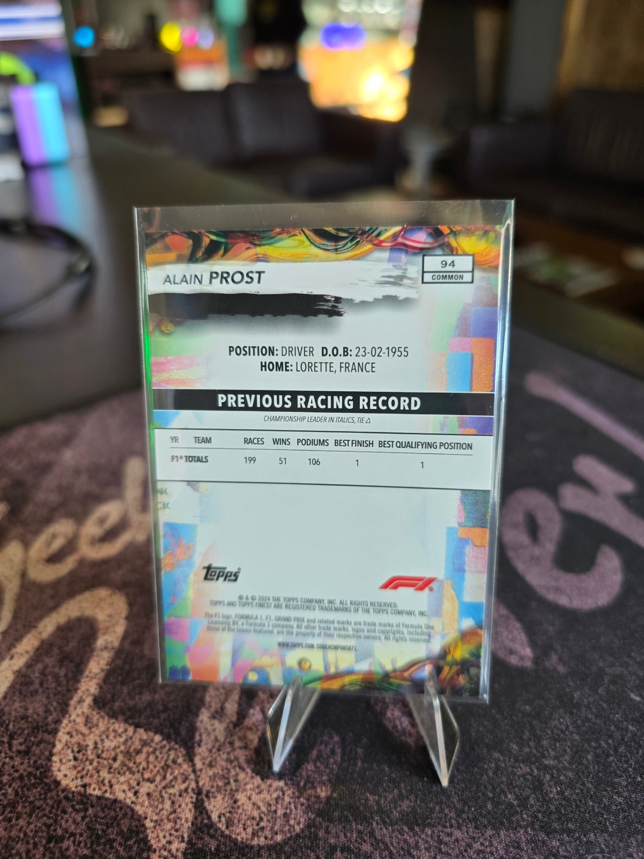 Topps Finest 2024 Formula 1 - Alain Prost - Common