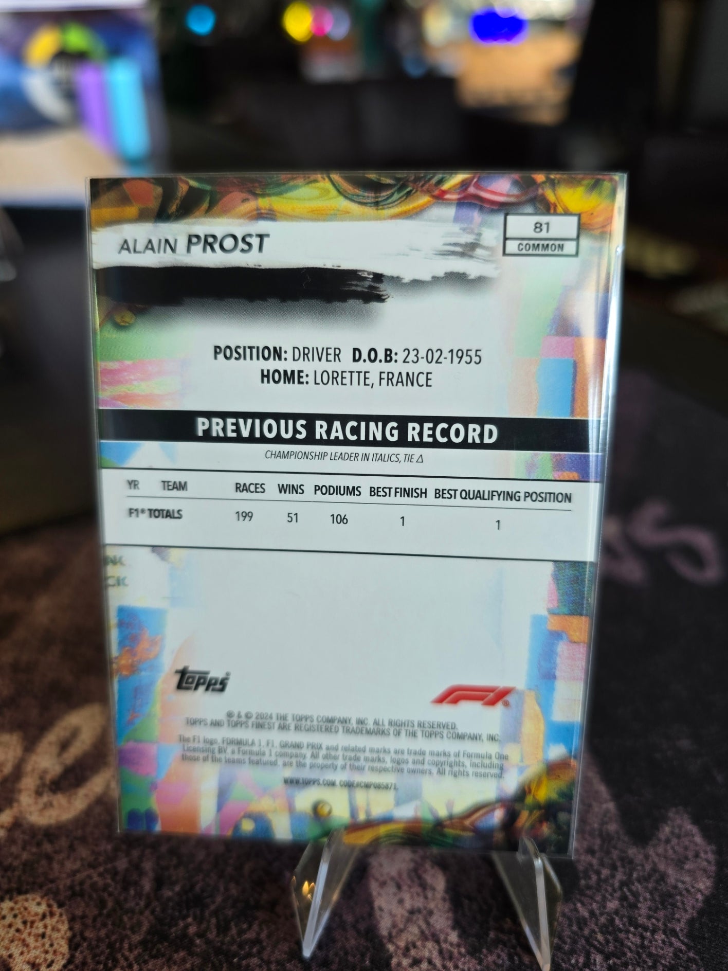 Topps Finest 2024 Formula 1 - Alain Prost - Common (81)