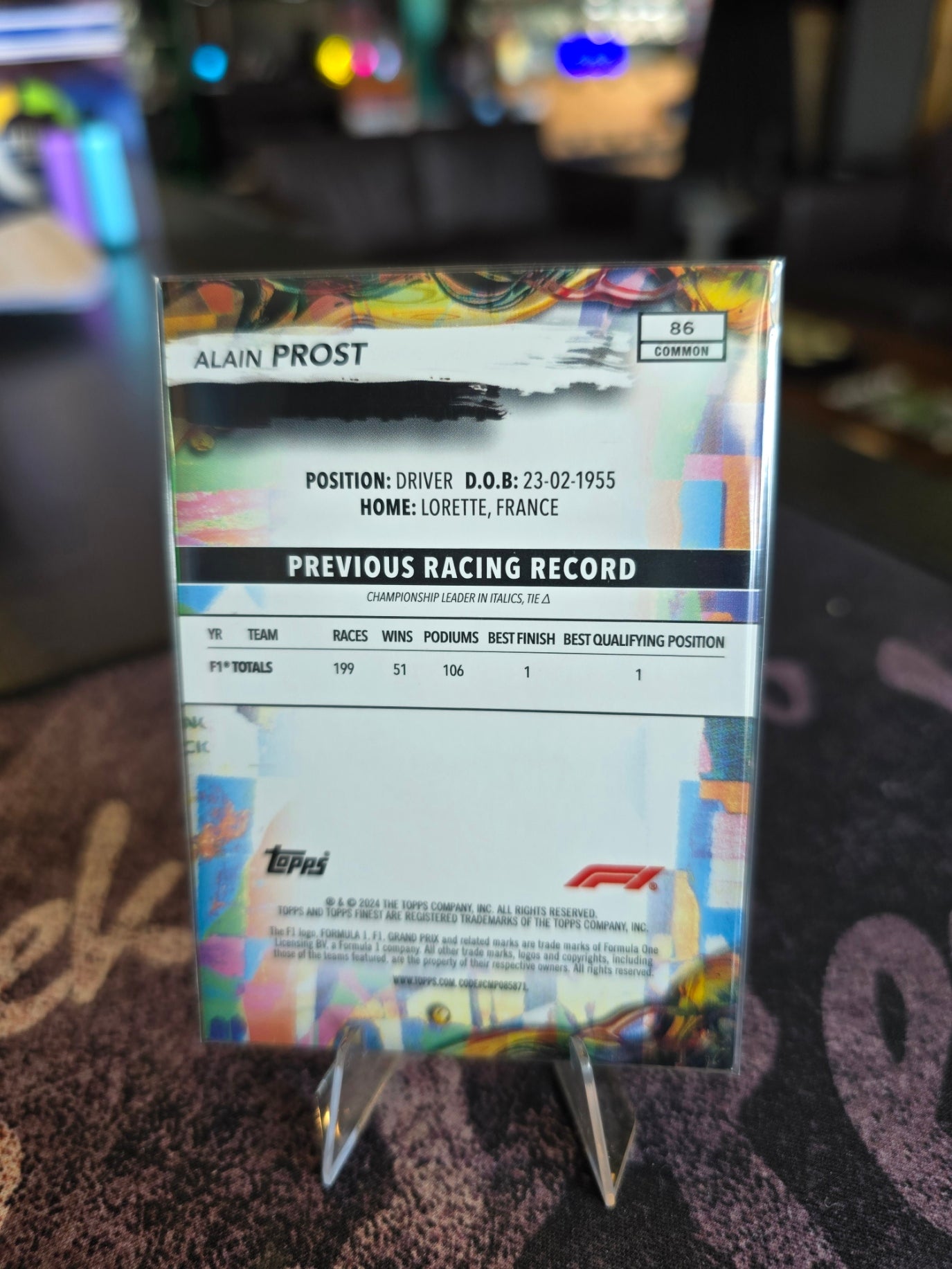 Topps Finest 2024 Formula 1 - Alain Prost - Common (86)