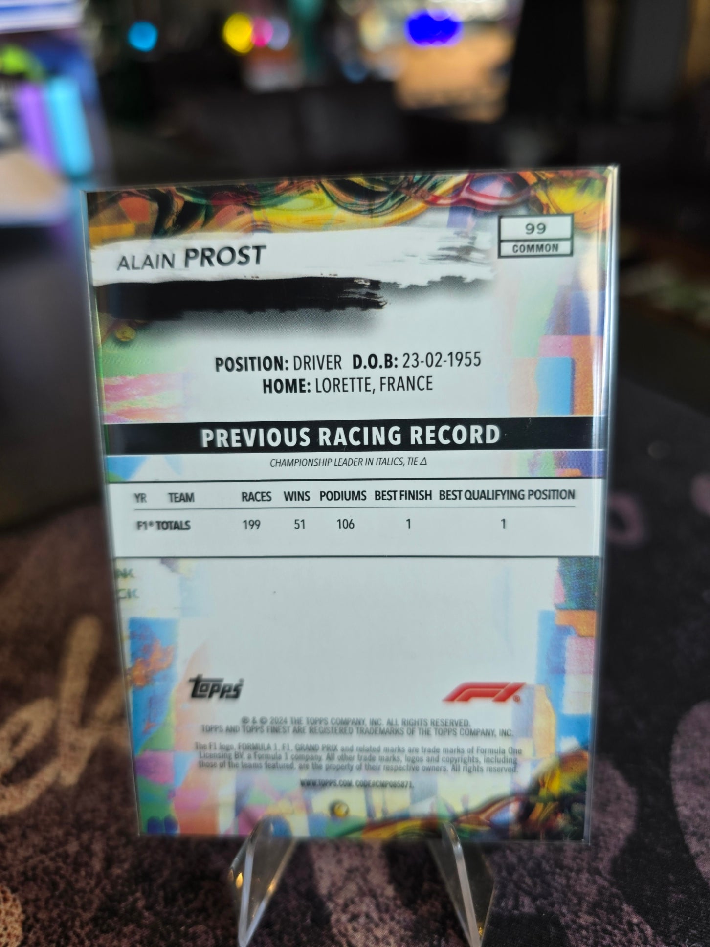 Topps Finest 2024 Formula 1 - Alain Prost - Common (99)
