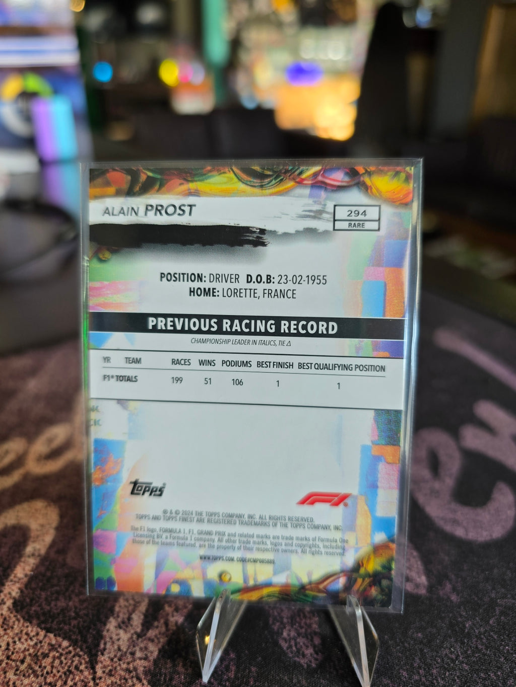 Topps Finest 2024 Formula 1 - Alain Prost - Rare Refractor