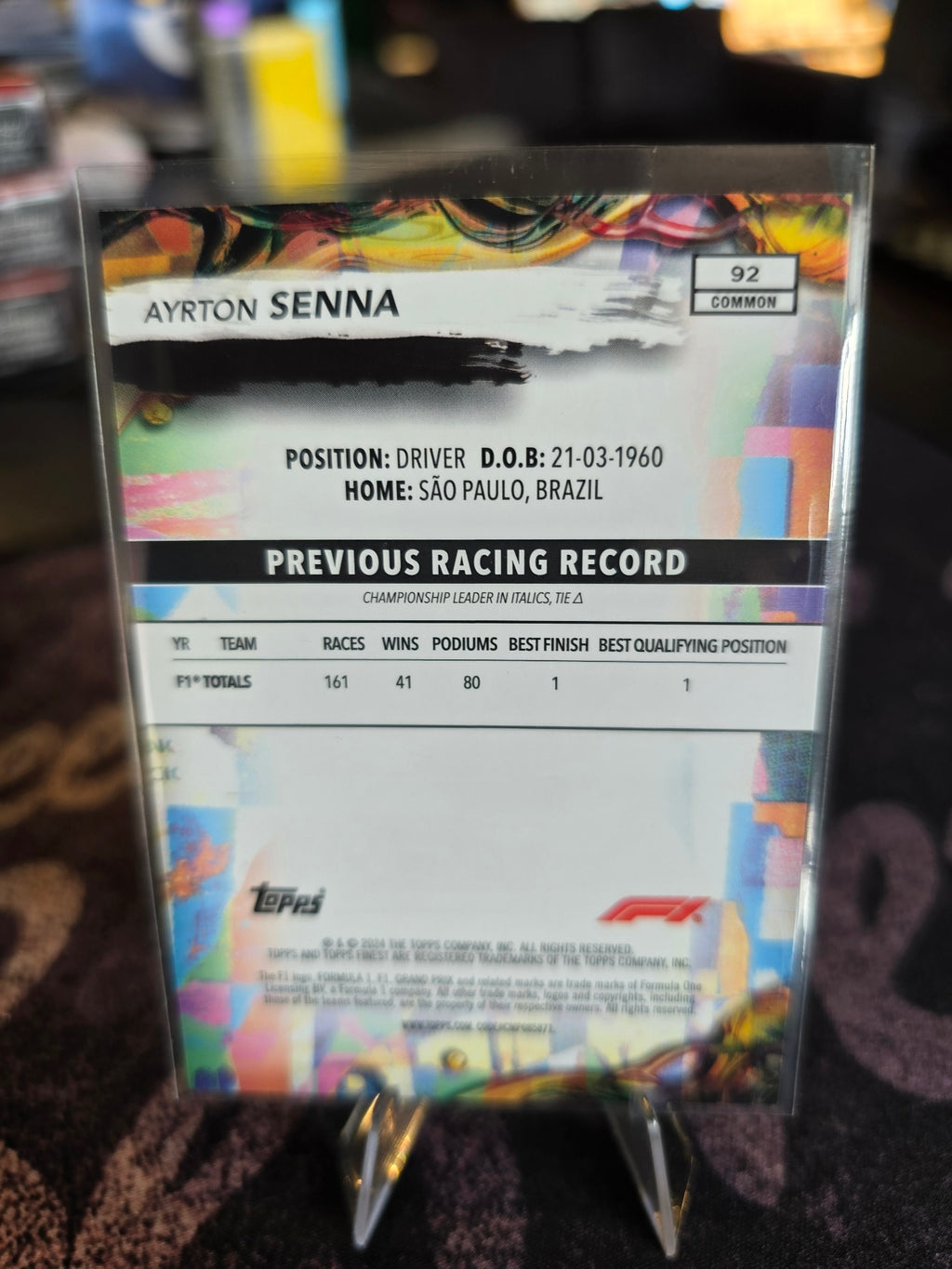 Topps Finest 2024 Formula 1 - Ayrton Senna - Common (92)