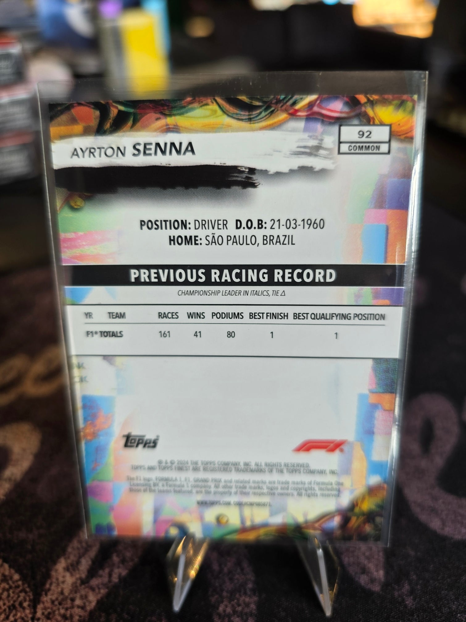 Topps Finest 2024 Formula 1 - Ayrton Senna - Common (92)