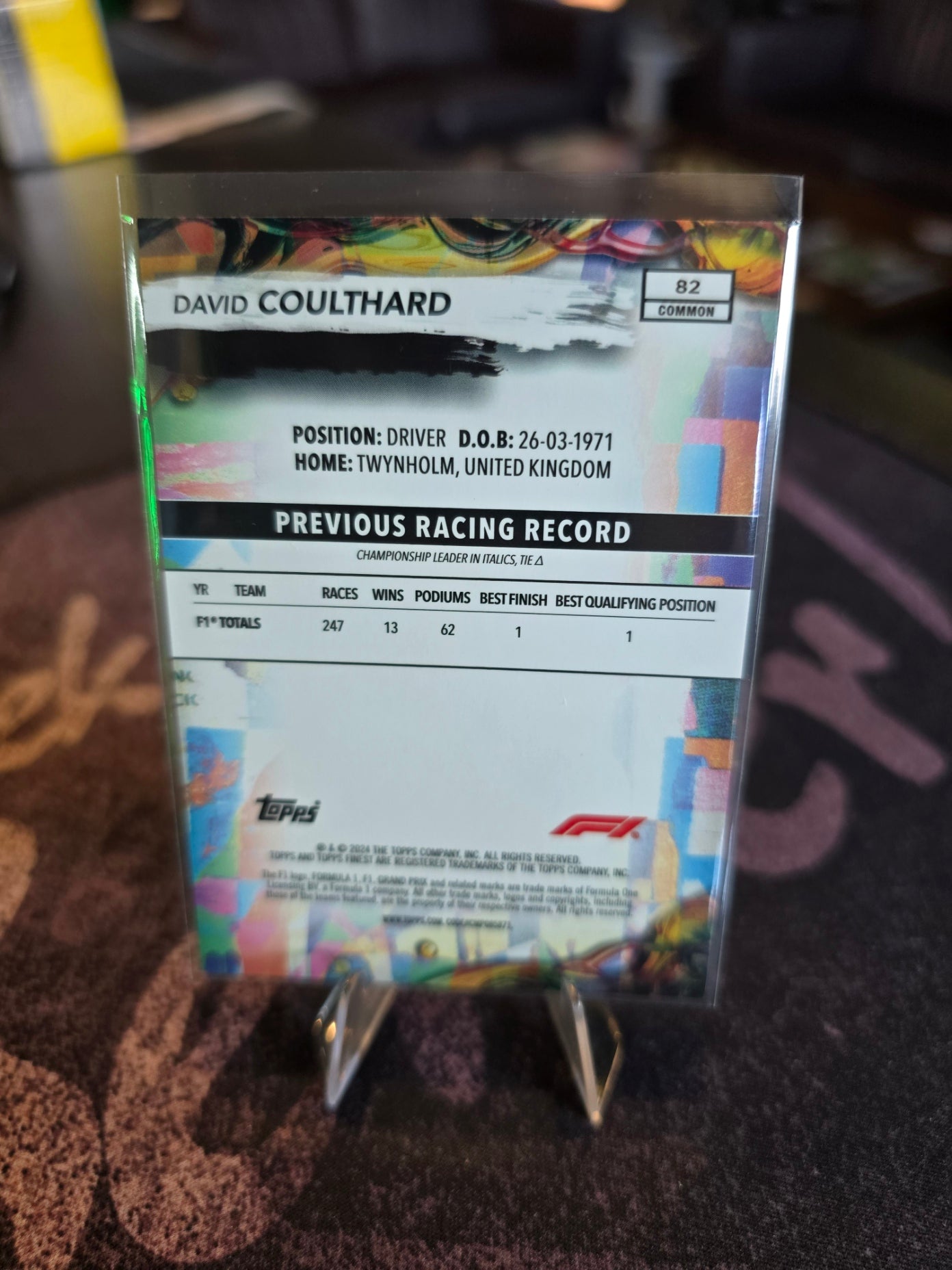 Topps Finest 2024 Formula 1 - David Coulthard - Common (82)