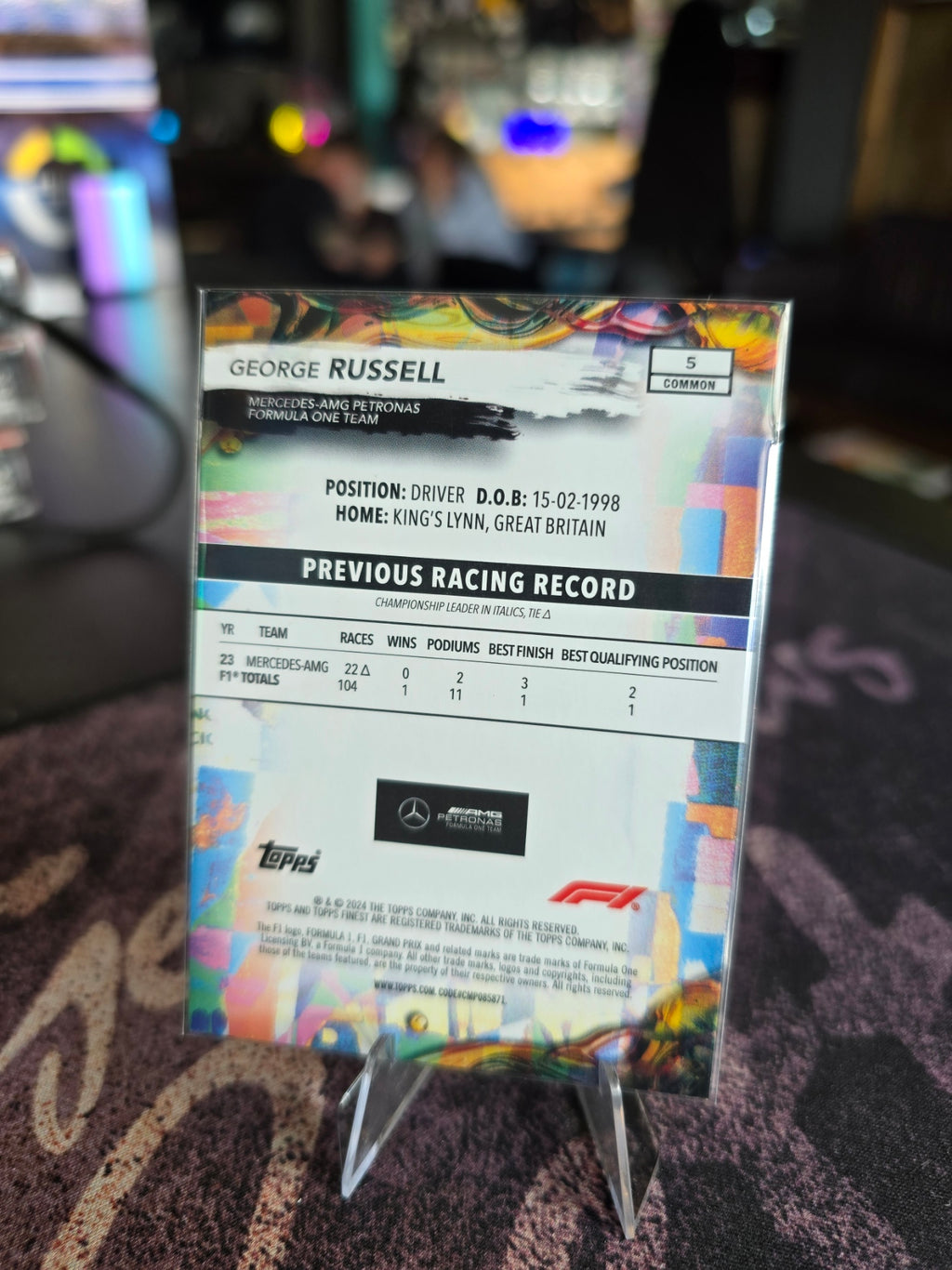 Topps Finest 2024 Formula 1 - George Russell - Common Refractor