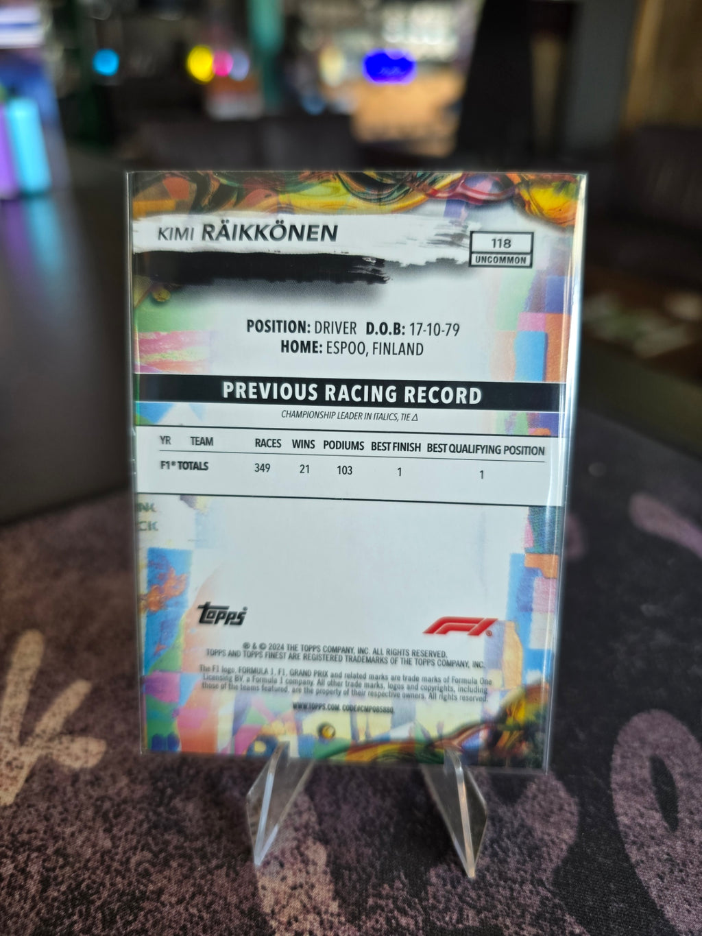 Topps Finest 2024 Formula 1 - Kimi Raikkonen - Uncommon (118)