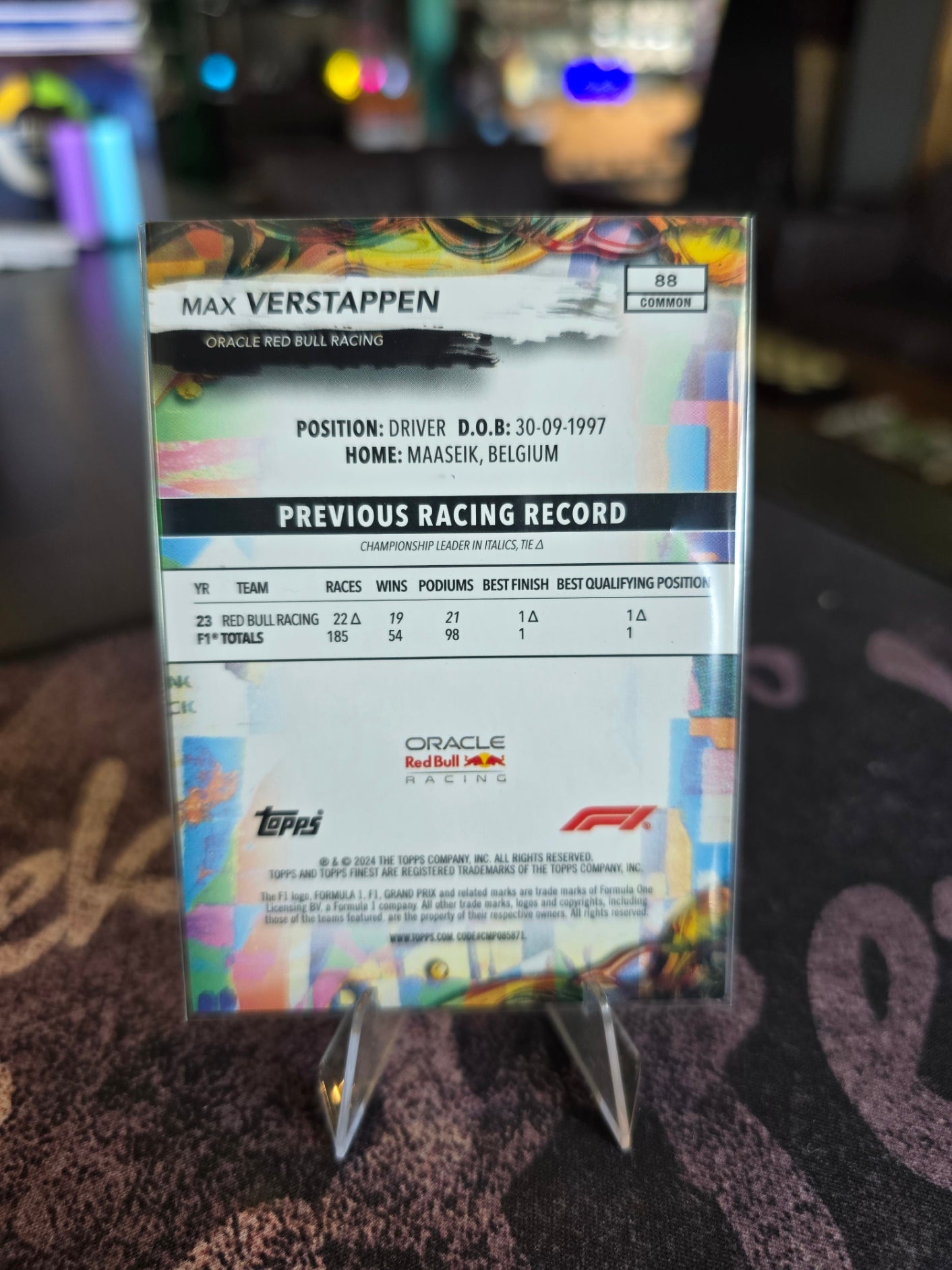 Topps Finest 2024 Formula 1 - Max Verstappen - Common (88)