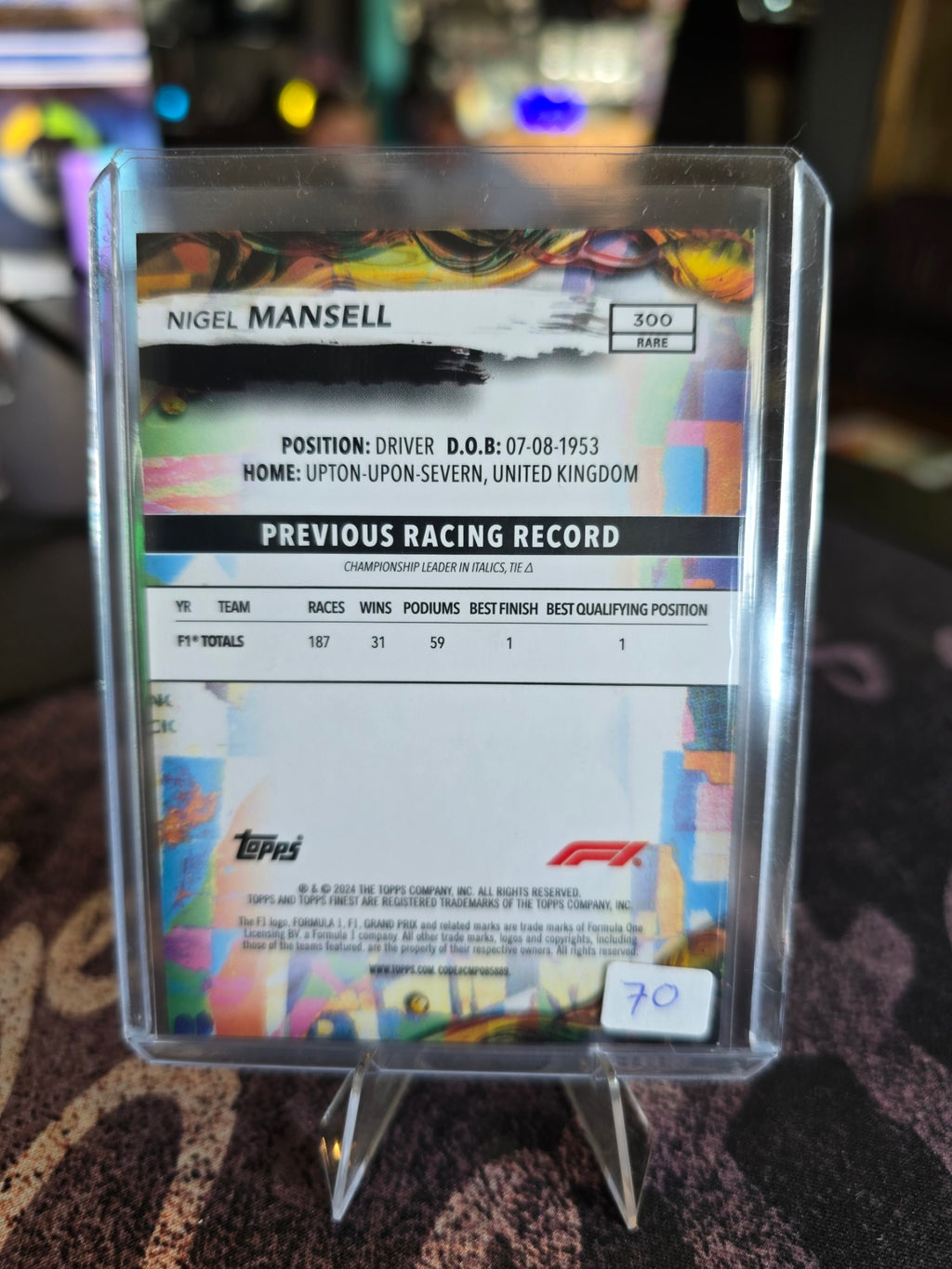 Topps Finest 2024 Formula 1 - Nigel Mansell - Rare Refractor
